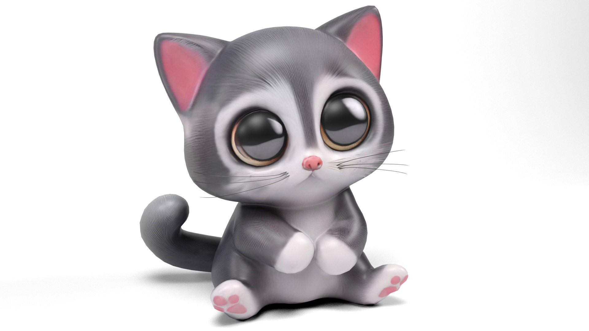 Funny cats Low-poly 3D model_9
