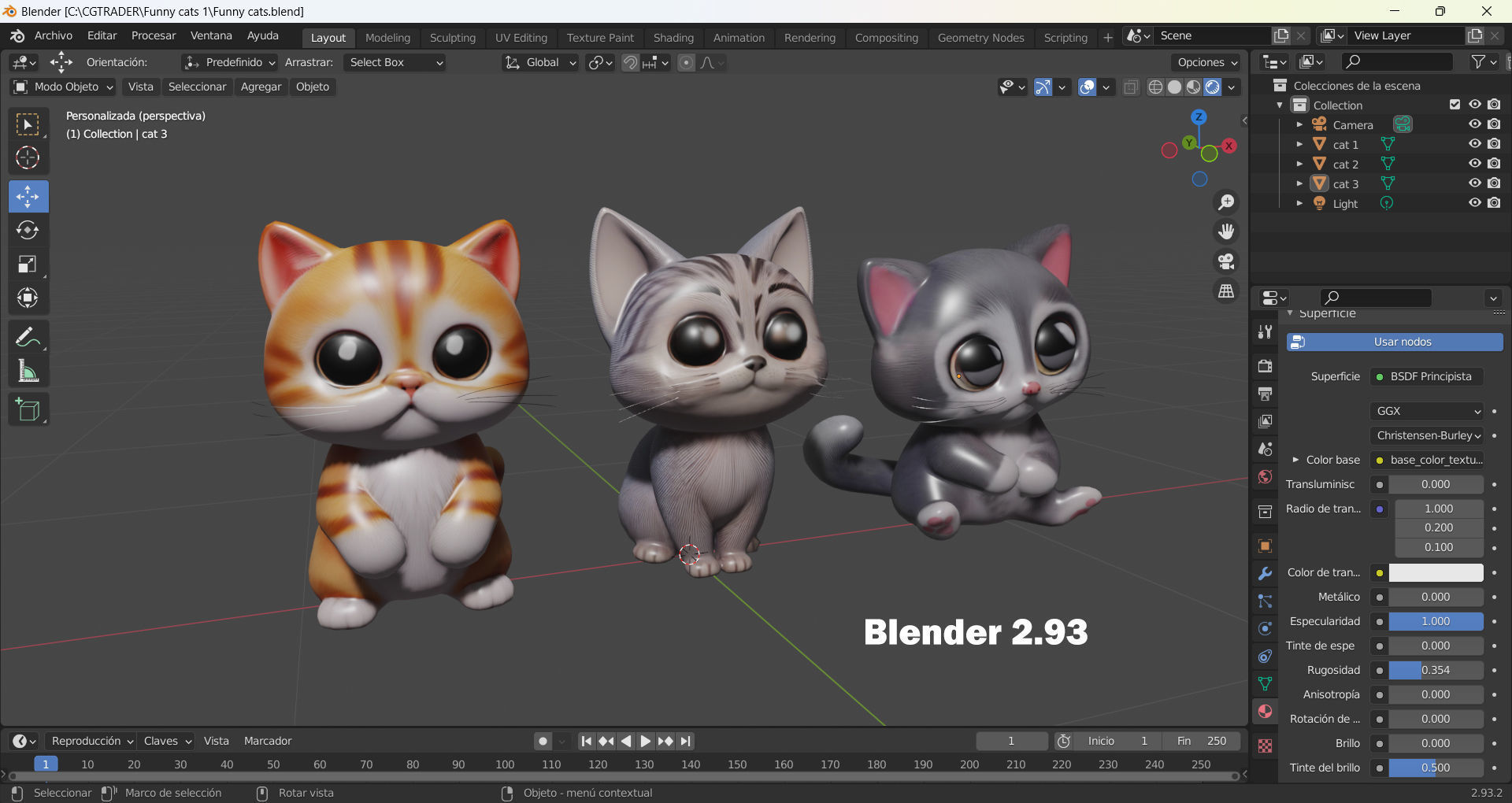 Funny cats Low-poly 3D model_13