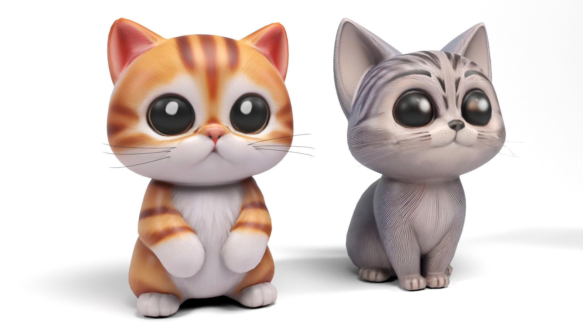 Funny cats Low-poly 3D model_8