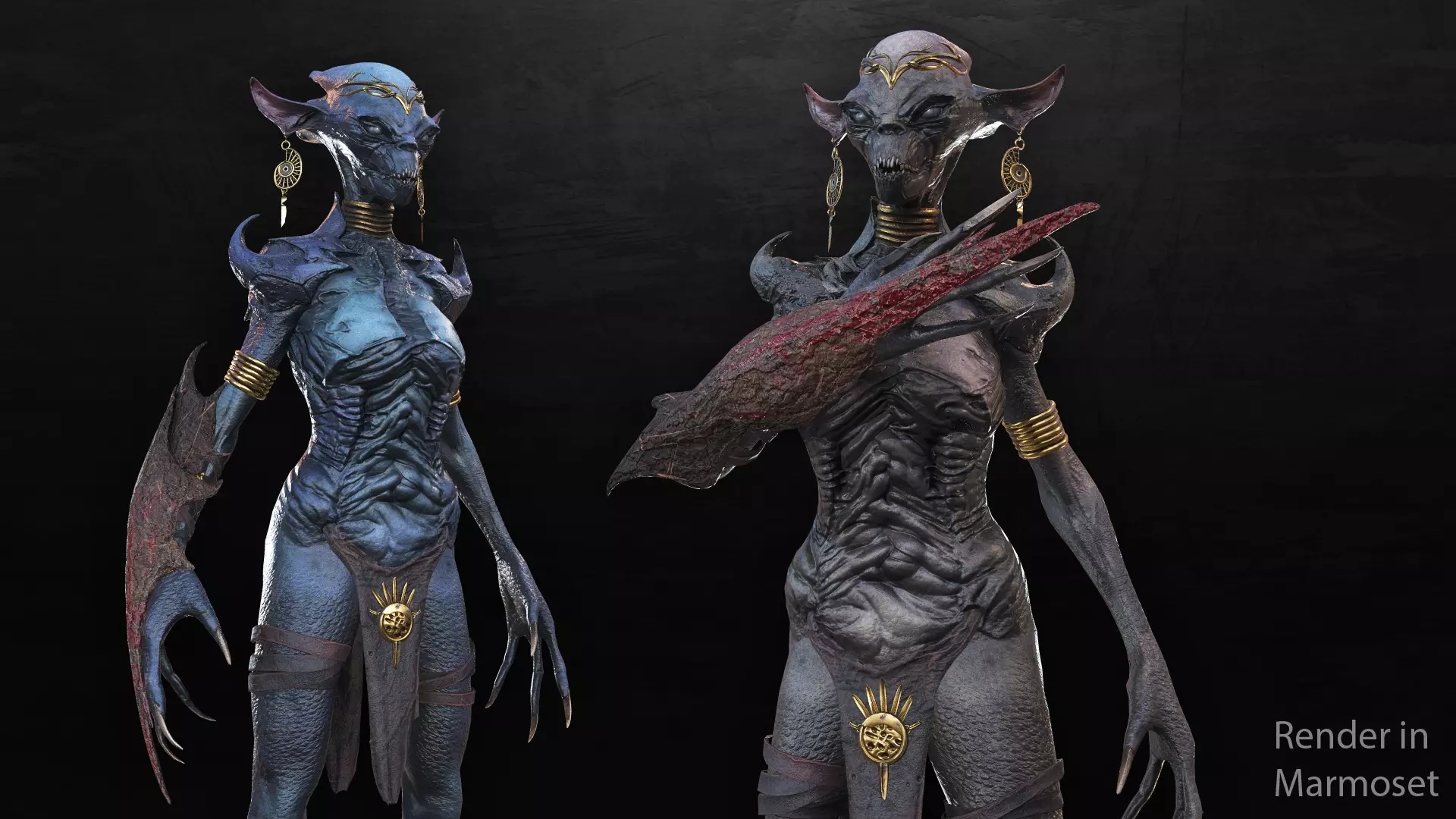 Demoness Druid - Game Ready Low-poly 3D model