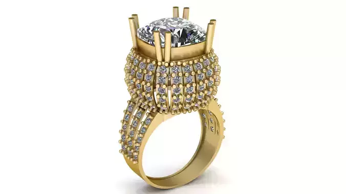 HIP HOP DIAMOND RING 3D PRINTABLE MODEL