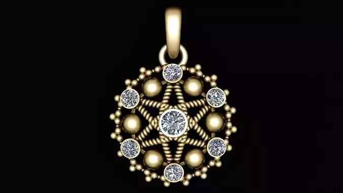 STAR DESIGN DIAMOND PENDANT 3D PRINTABLE MODEL