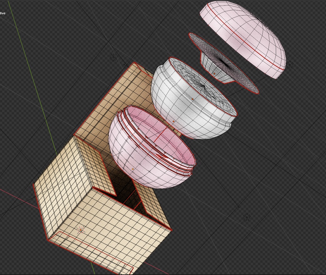 Cosmetic Jar with Box and Cream Low-poly 3D model_12