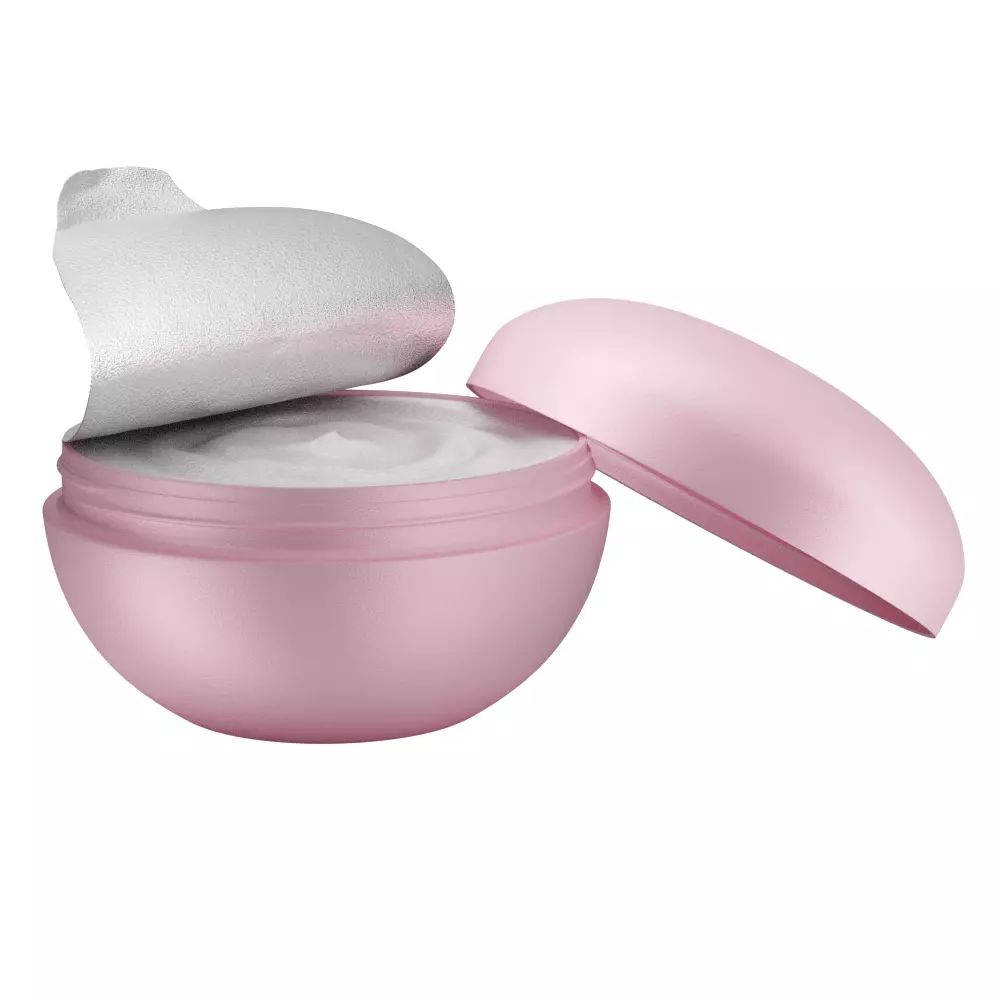 Cosmetic Jar with Box and Cream Low-poly 3D model_0