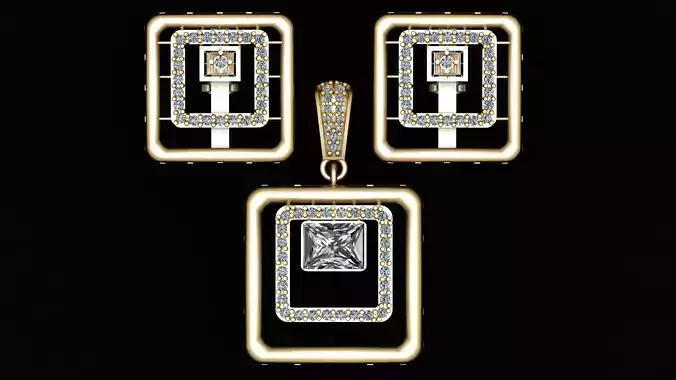 DIAMOND FASHION LOCKET SET 3D PRINTABLE MODEL