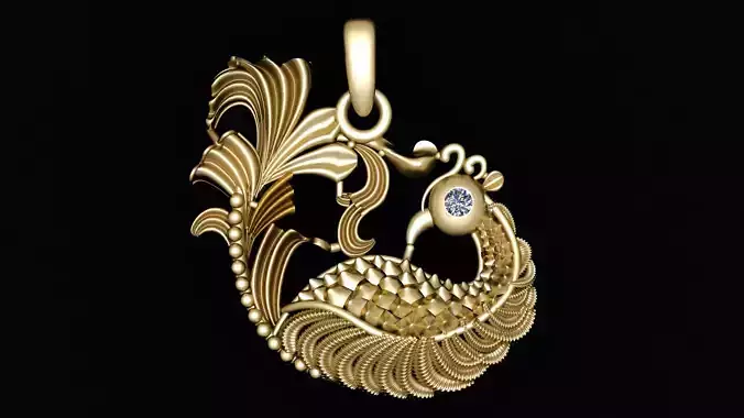PEACOCK PENDANT FOR COUPLE 3D PRINTABLE MODEL 