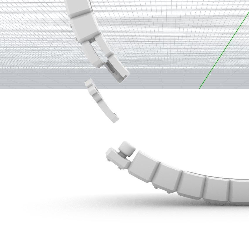 Bracelet Chopard Ice Cube with diamonds 3D print model_7