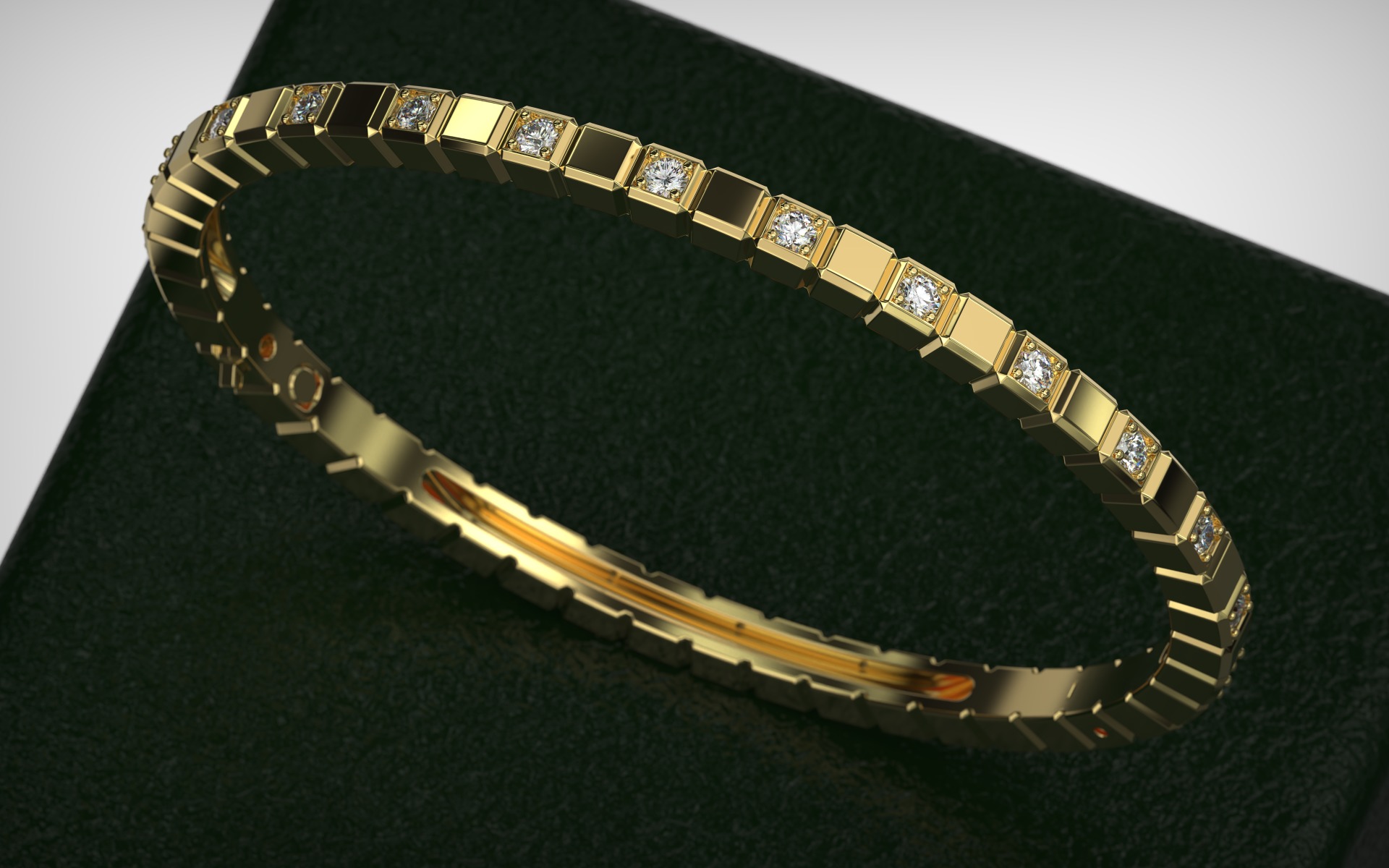 Bracelet Chopard Ice Cube with diamonds 3D print model_1