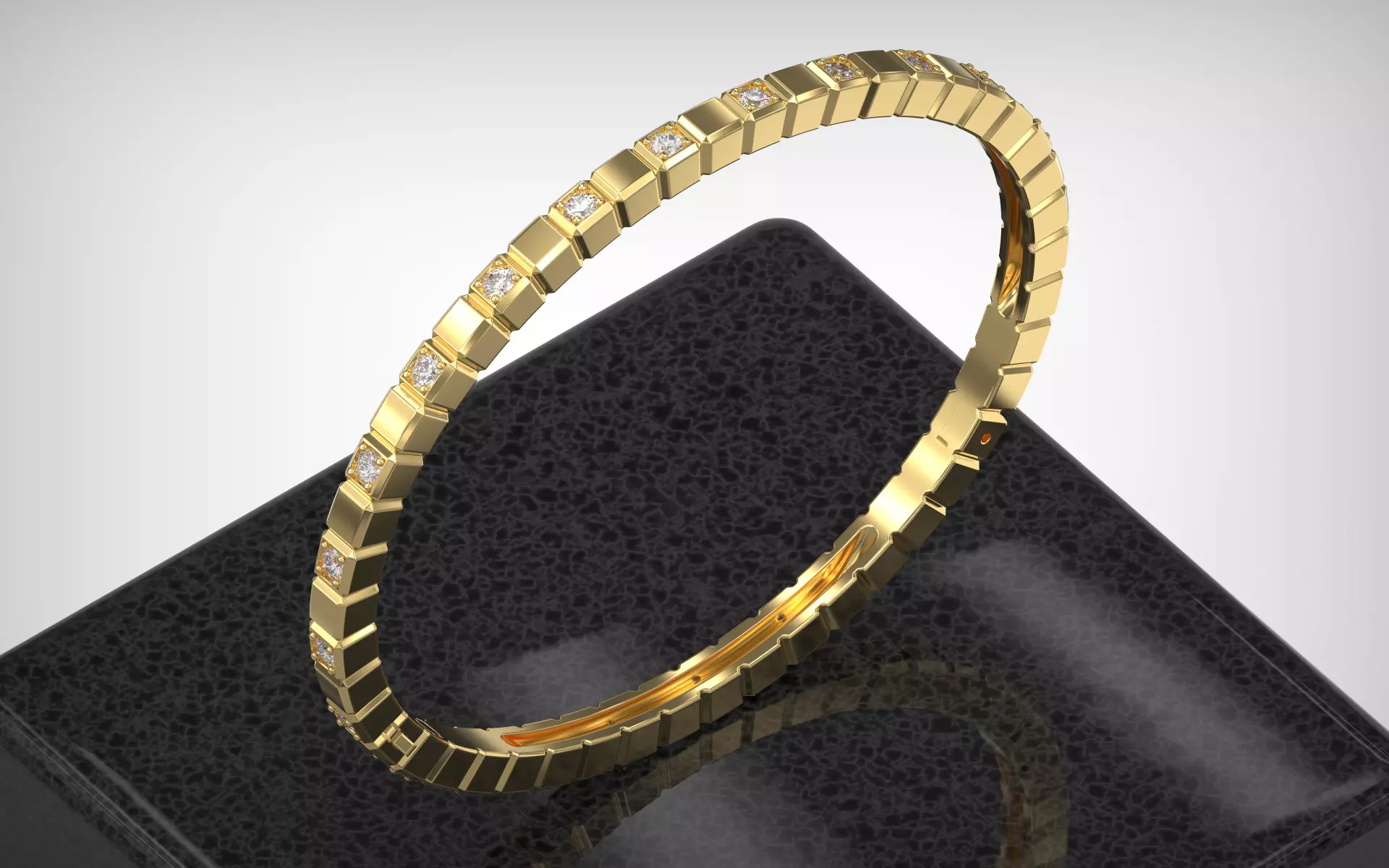 Bracelet Chopard Ice Cube with diamonds 3D print model_0