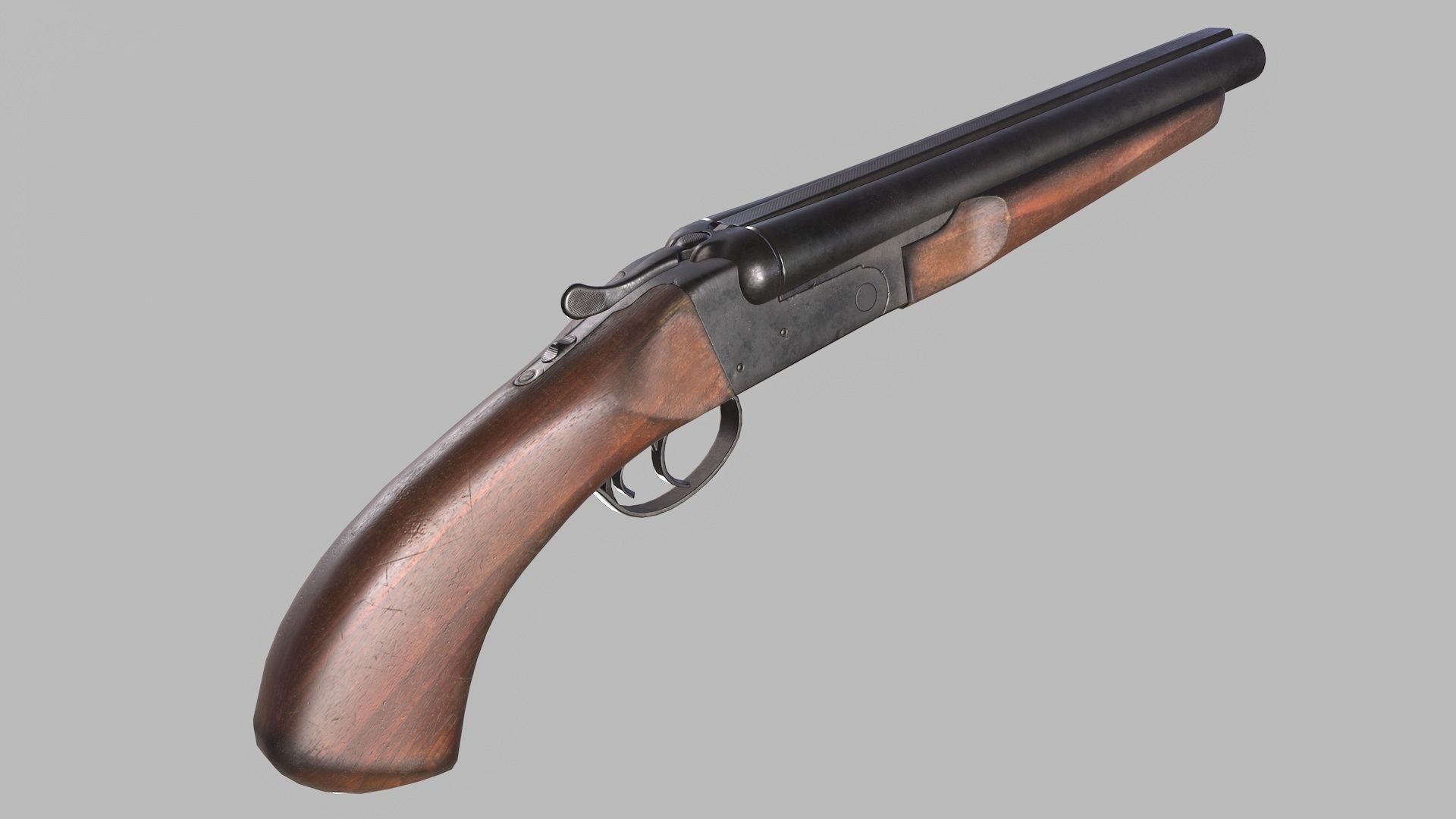 Sawed-Off Shotgun Low-poly 3D model_4