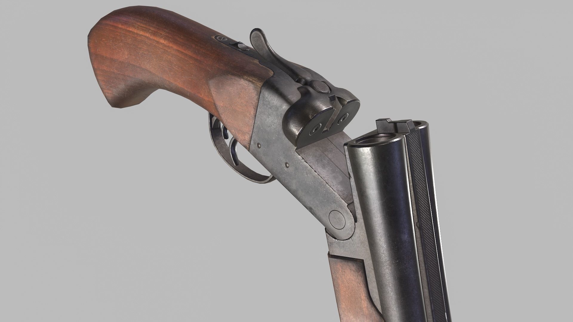 Sawed-Off Shotgun Low-poly 3D model_10
