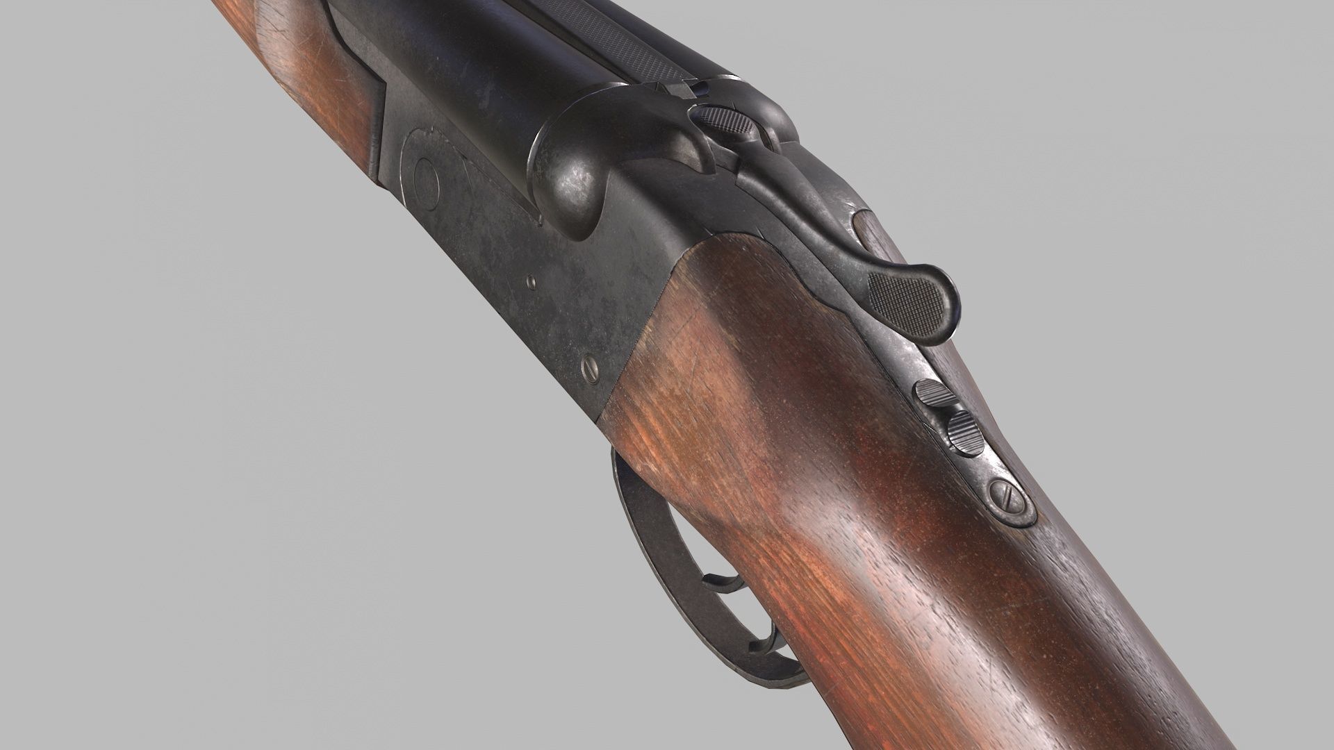 Sawed-Off Shotgun Low-poly 3D model_2