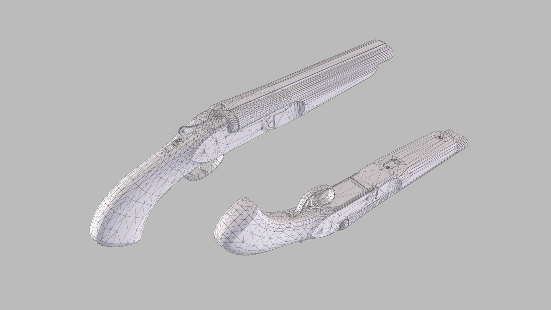 Sawed-Off Shotgun Low-poly 3D model_14