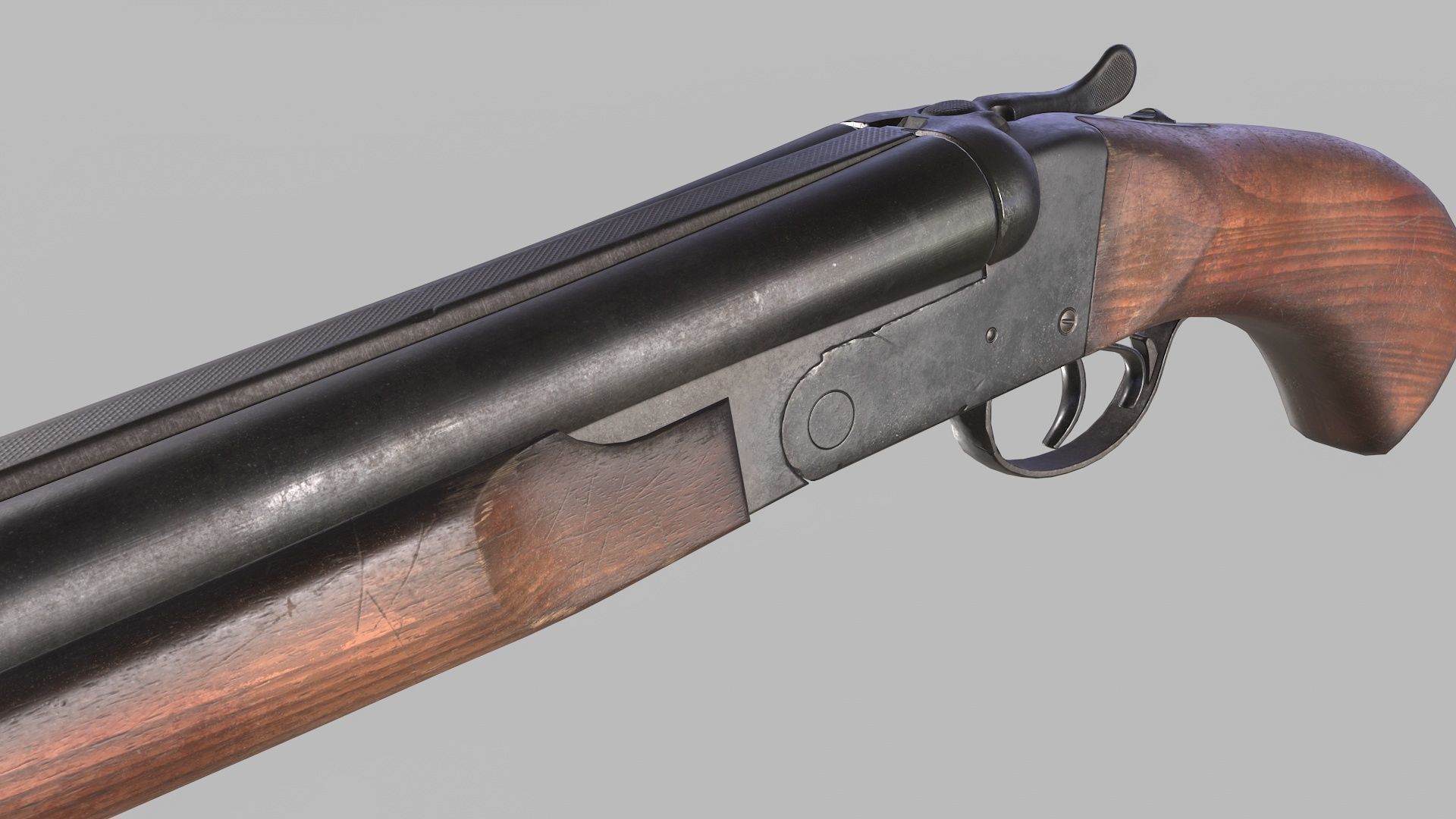 Sawed-Off Shotgun Low-poly 3D model_5