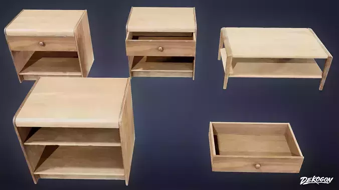 MOTEL - Table Set 01 - LOW POLY AND NANITE