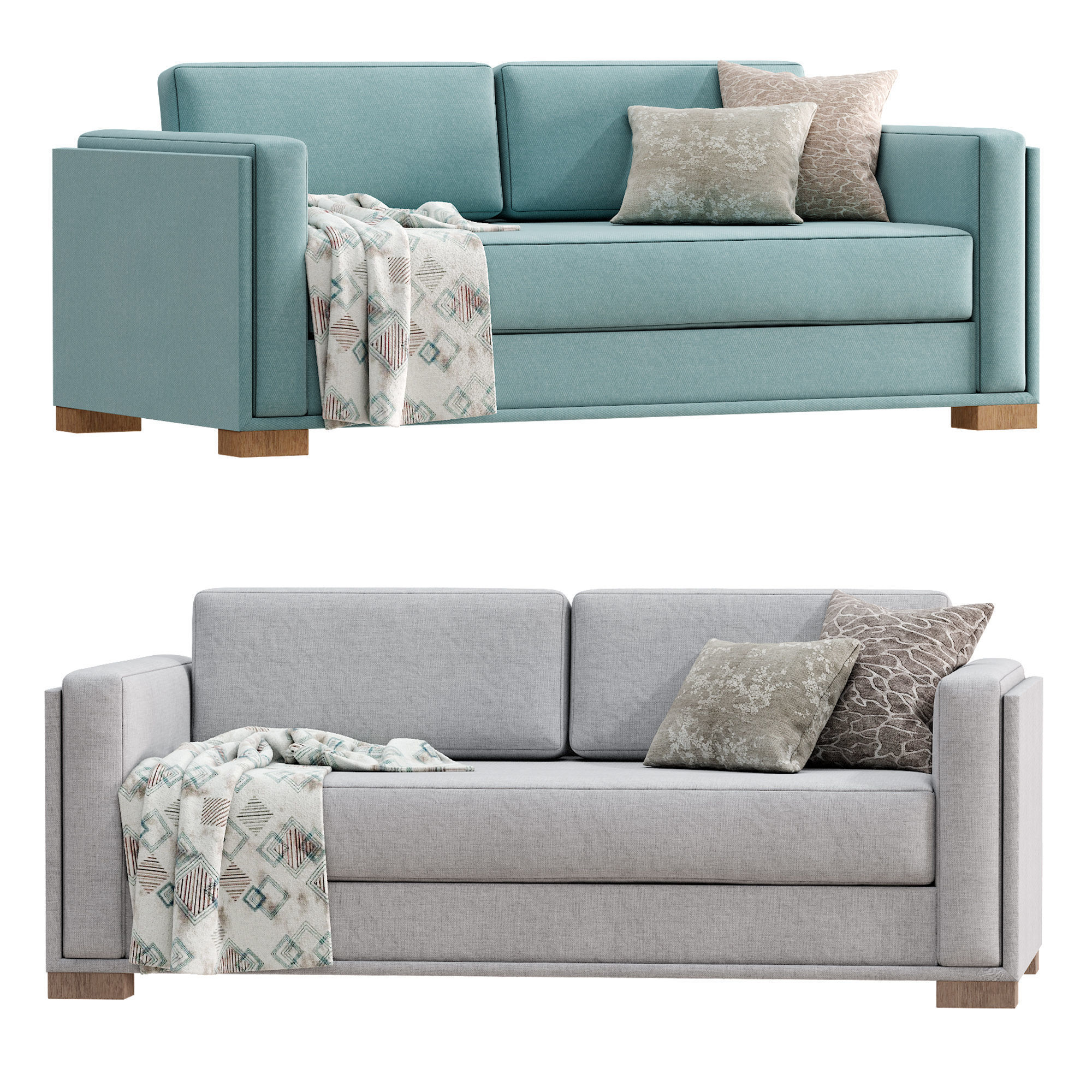 Nassau Sofa By West Elm 3D model_1