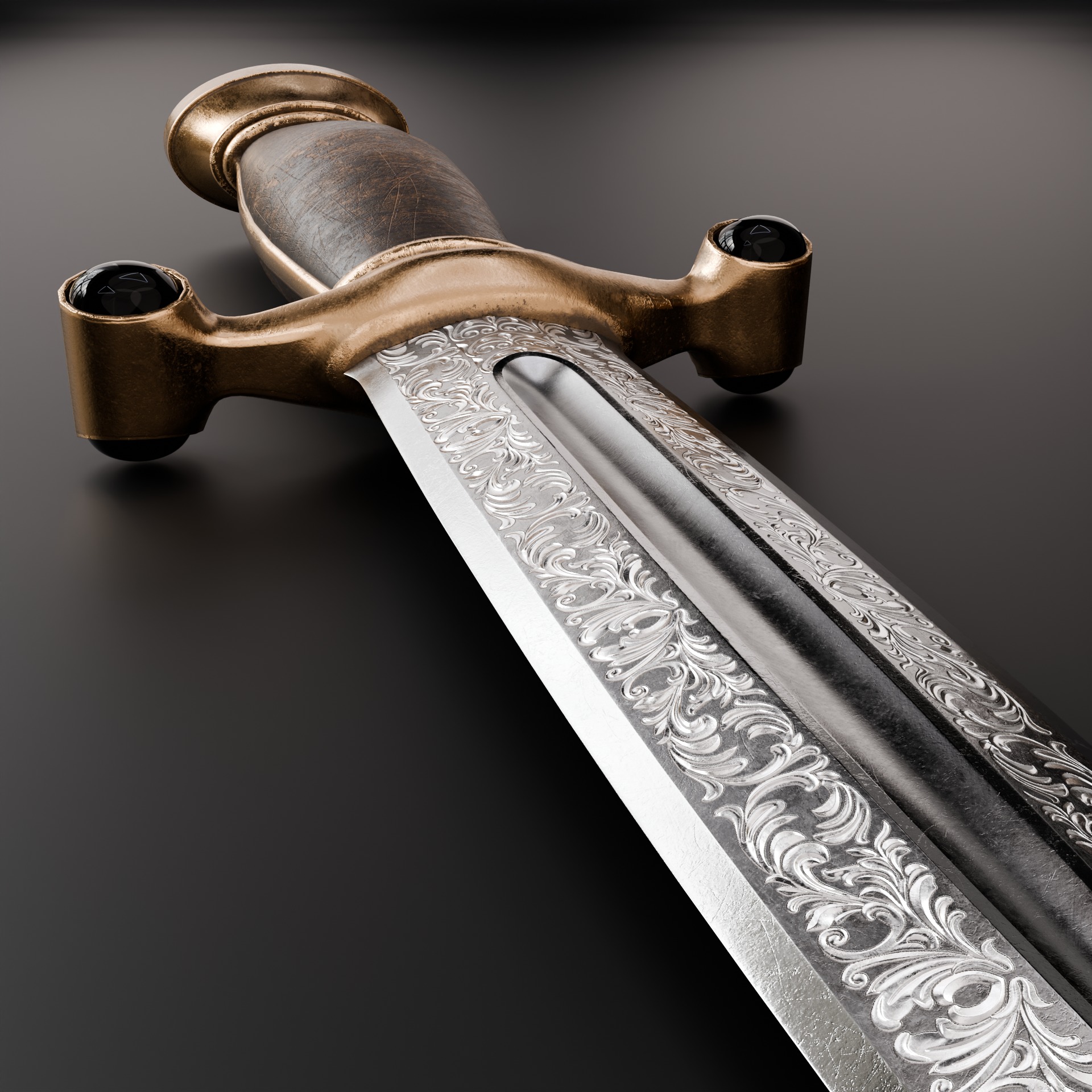 Medieval Dagger 3D model_2