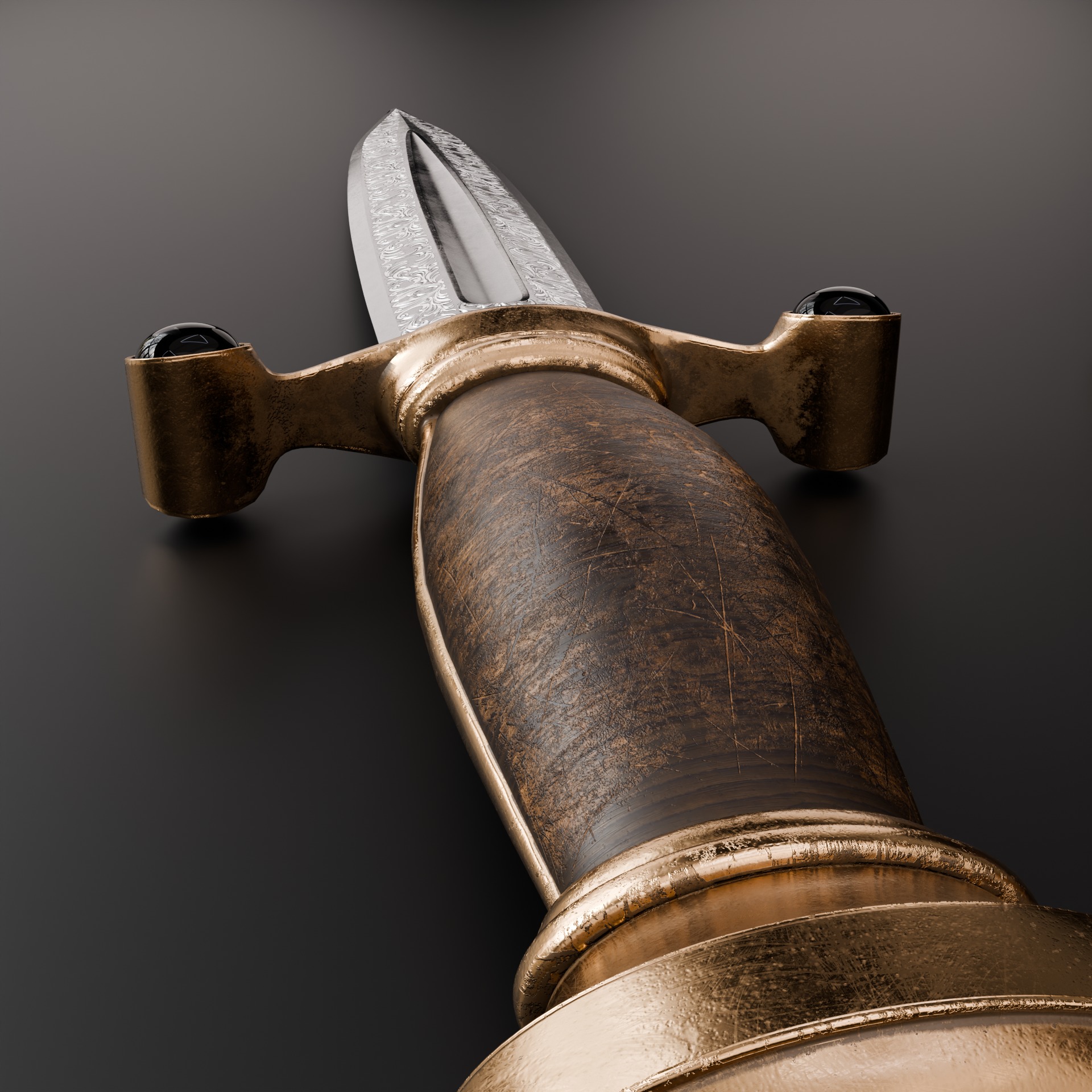 Medieval Dagger 3D model_1