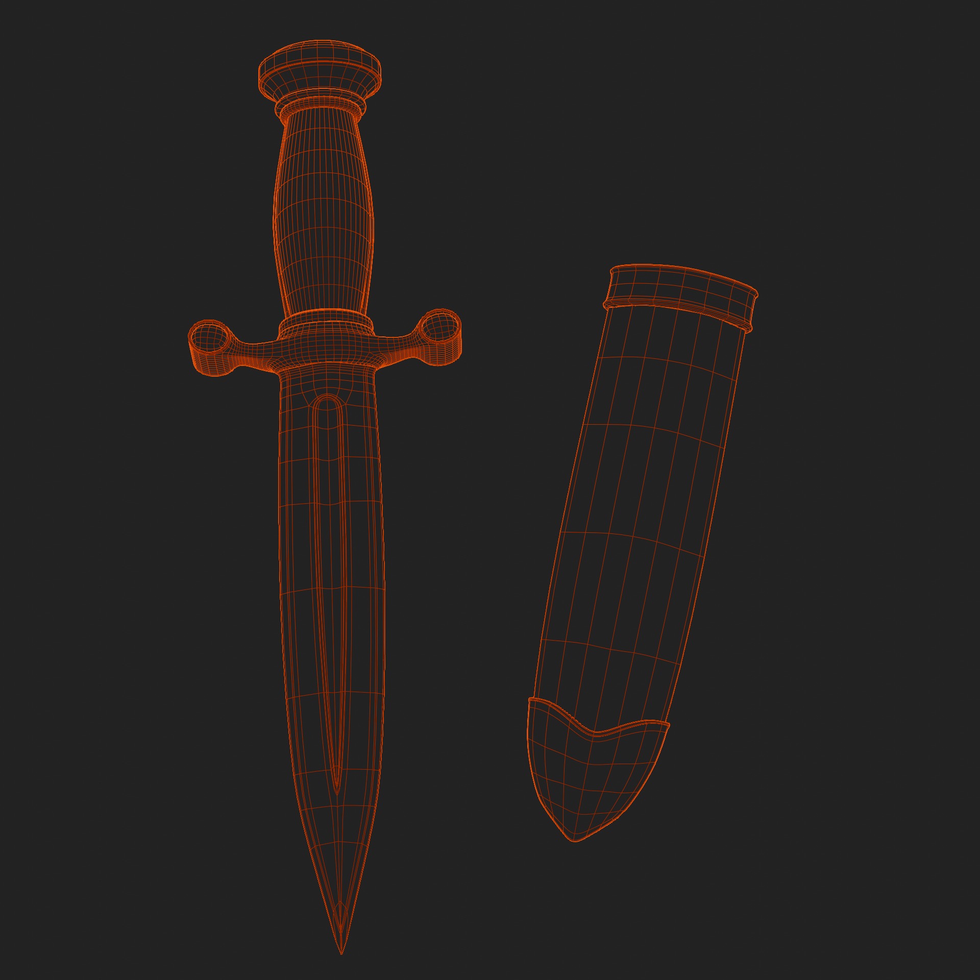 Medieval Dagger 3D model_5