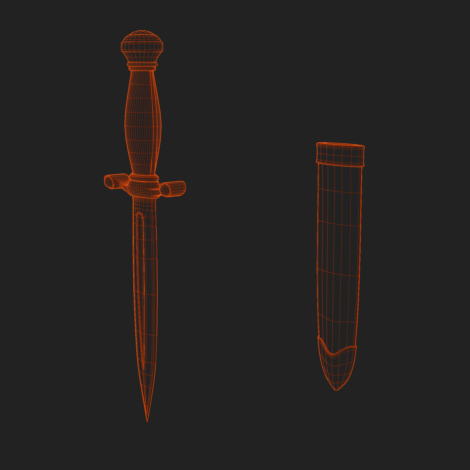 Medieval Dagger 3D model_7