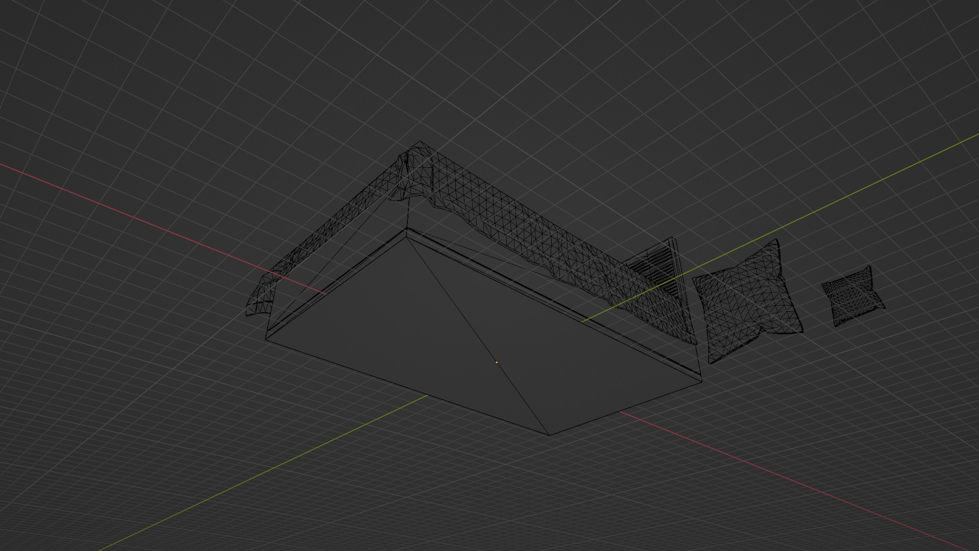 Bed Model Low-poly 3D model_12