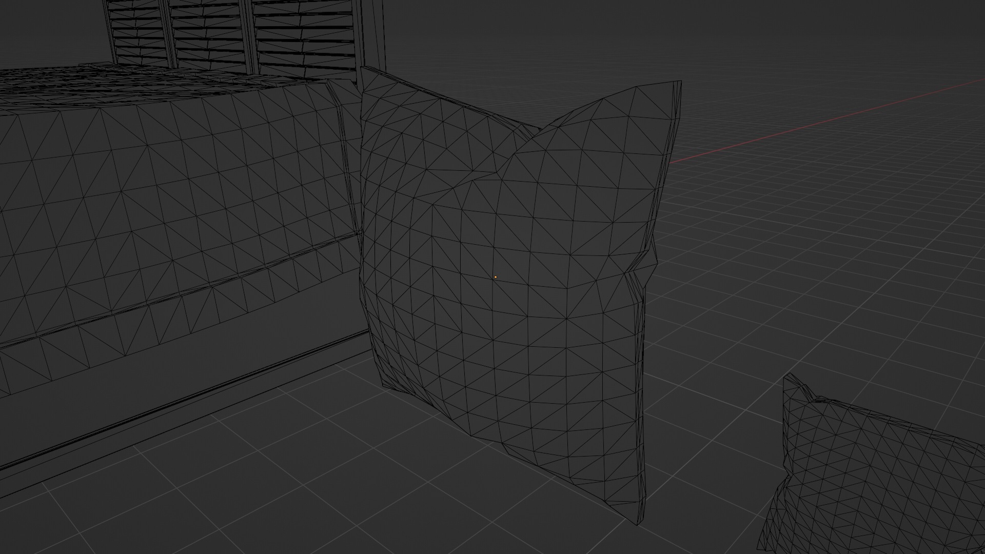 Bed Model Low-poly 3D model_16