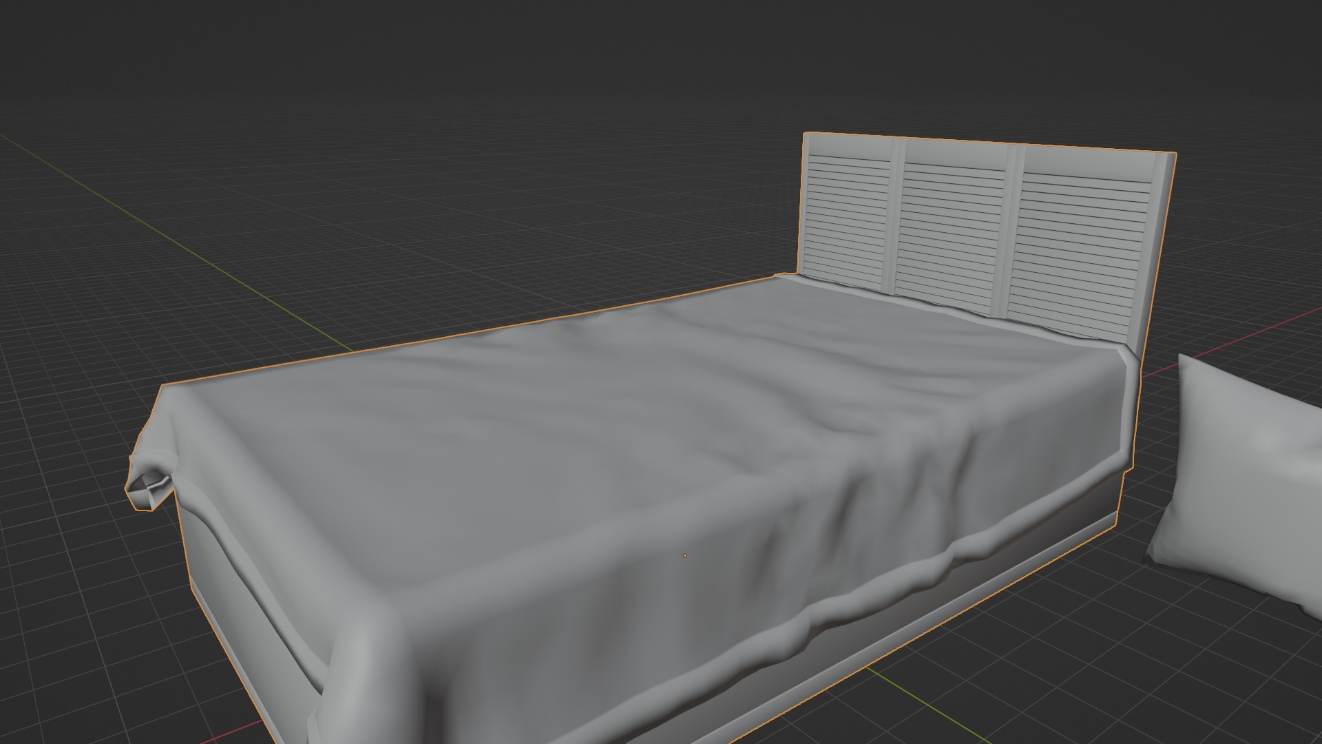 Bed Model Low-poly 3D model_9