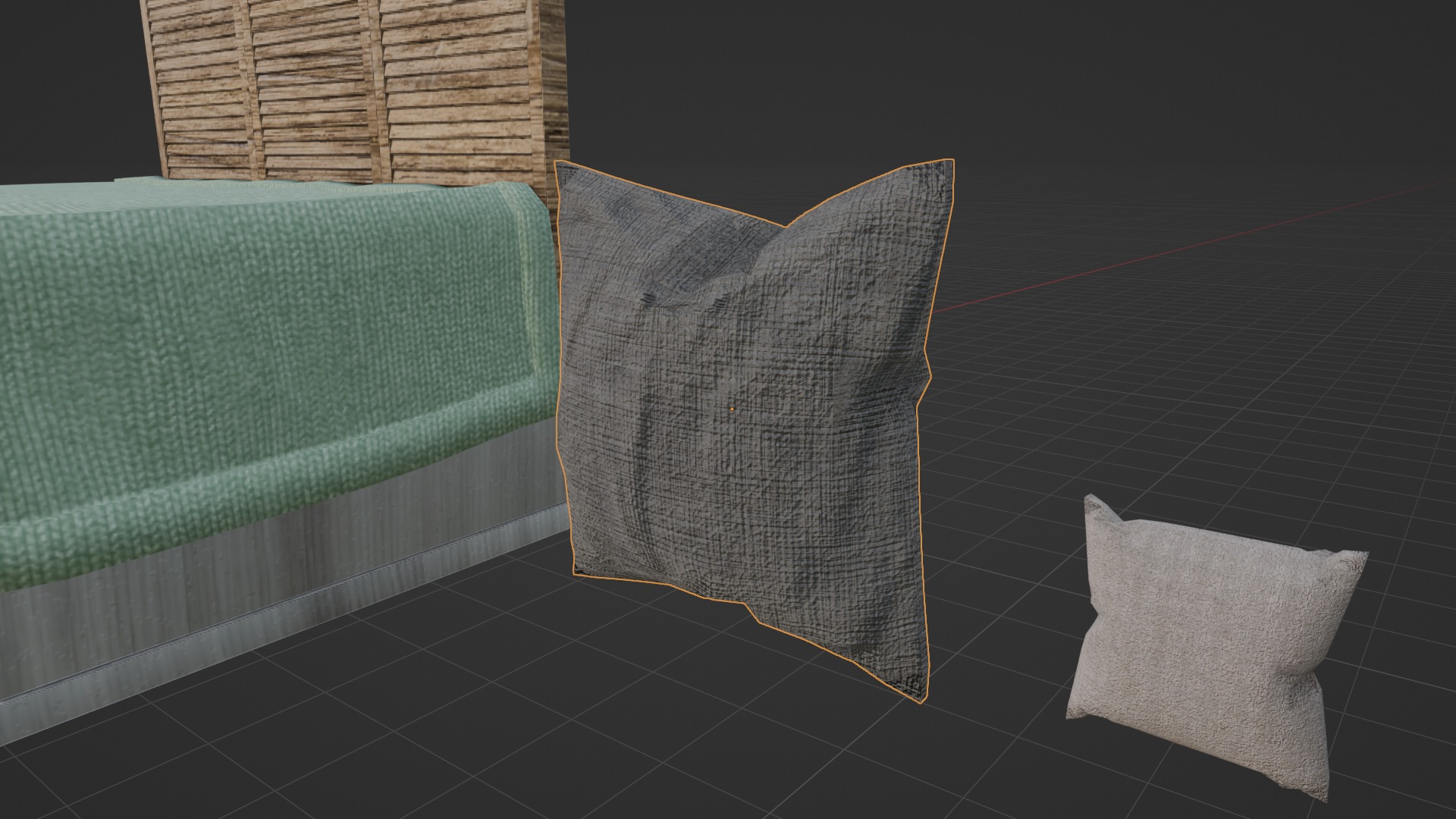 Bed Model Low-poly 3D model_6