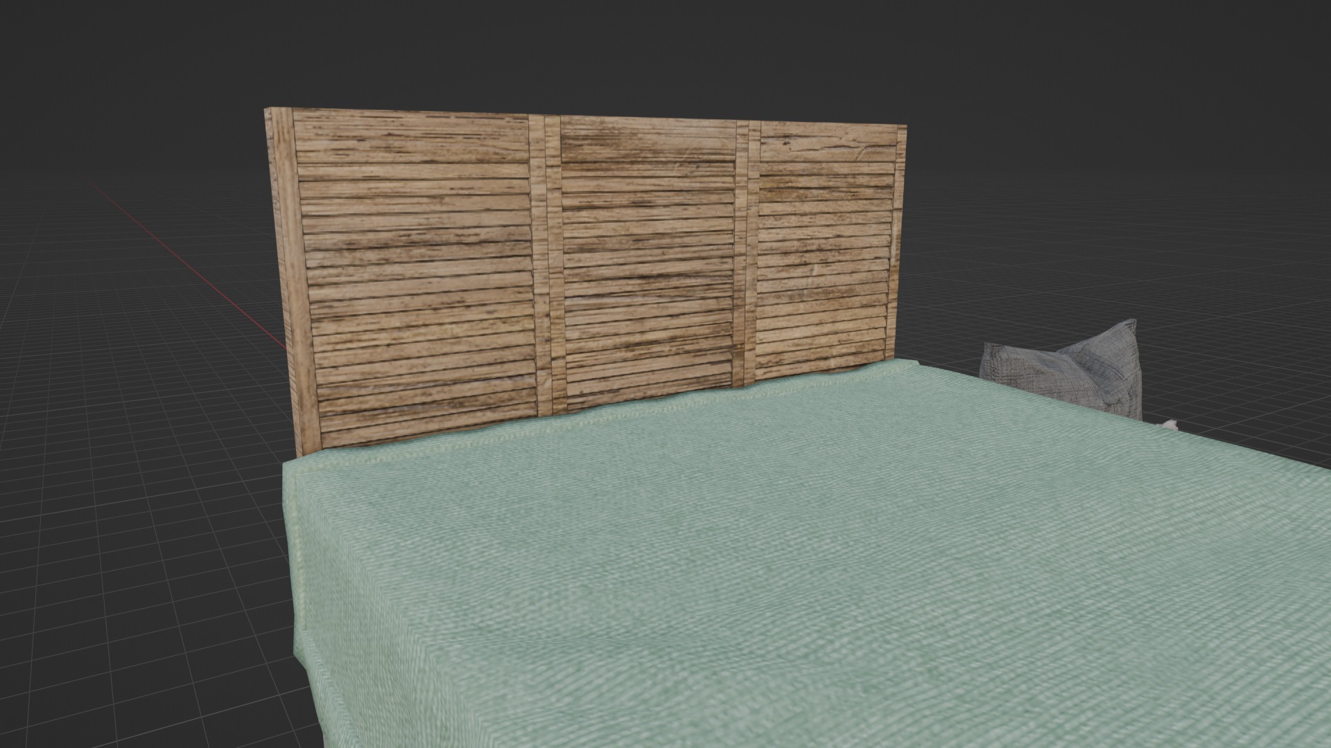 Bed Model Low-poly 3D model_2