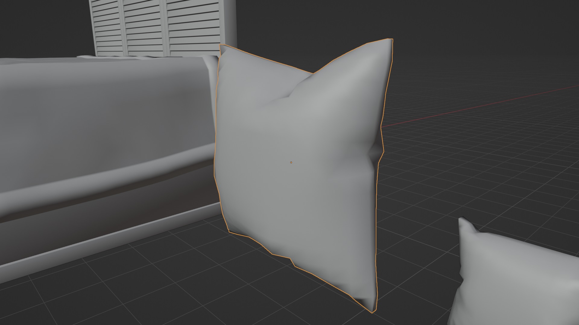 Bed Model Low-poly 3D model_8