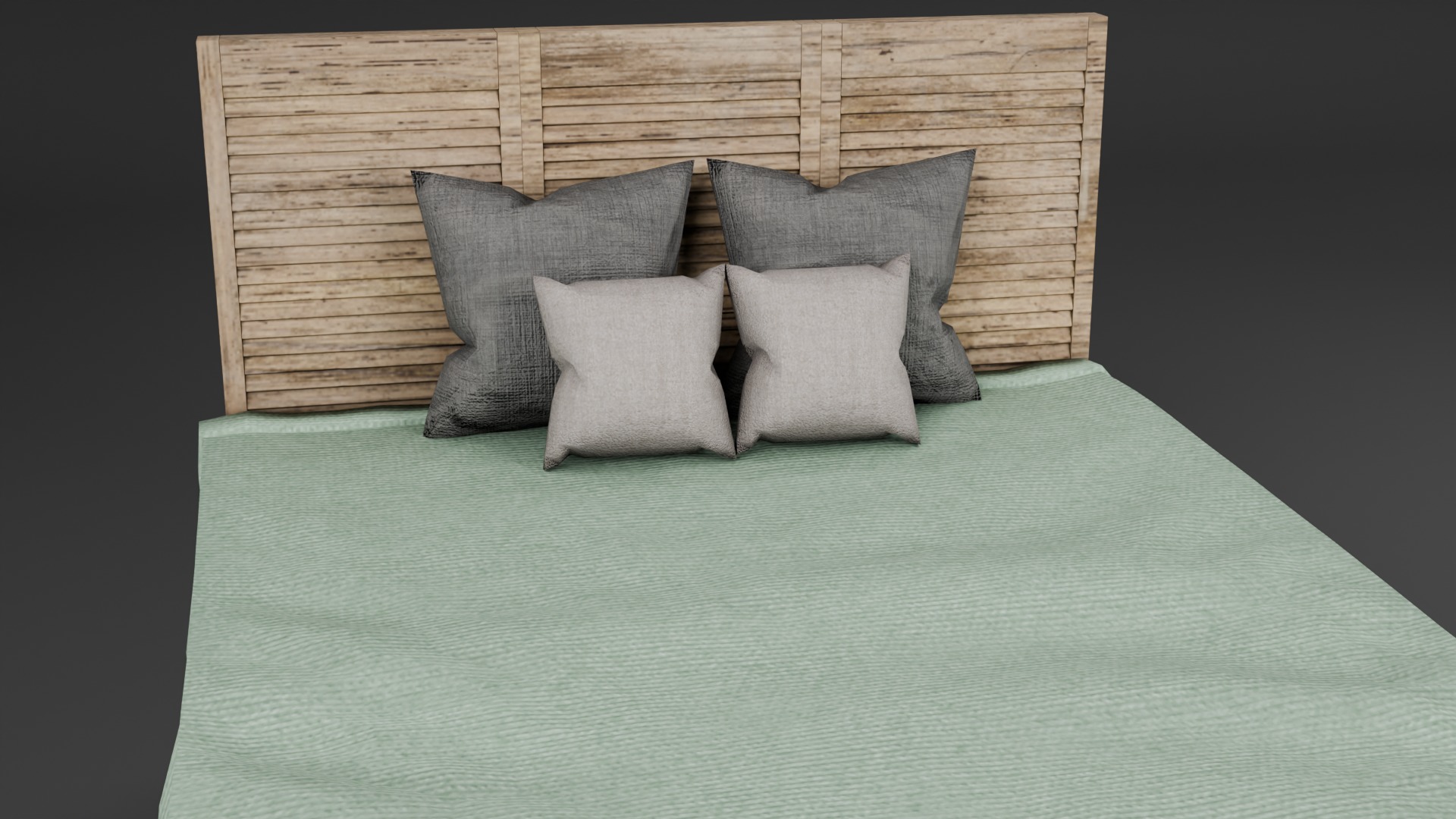 Bed Model Low-poly 3D model_1