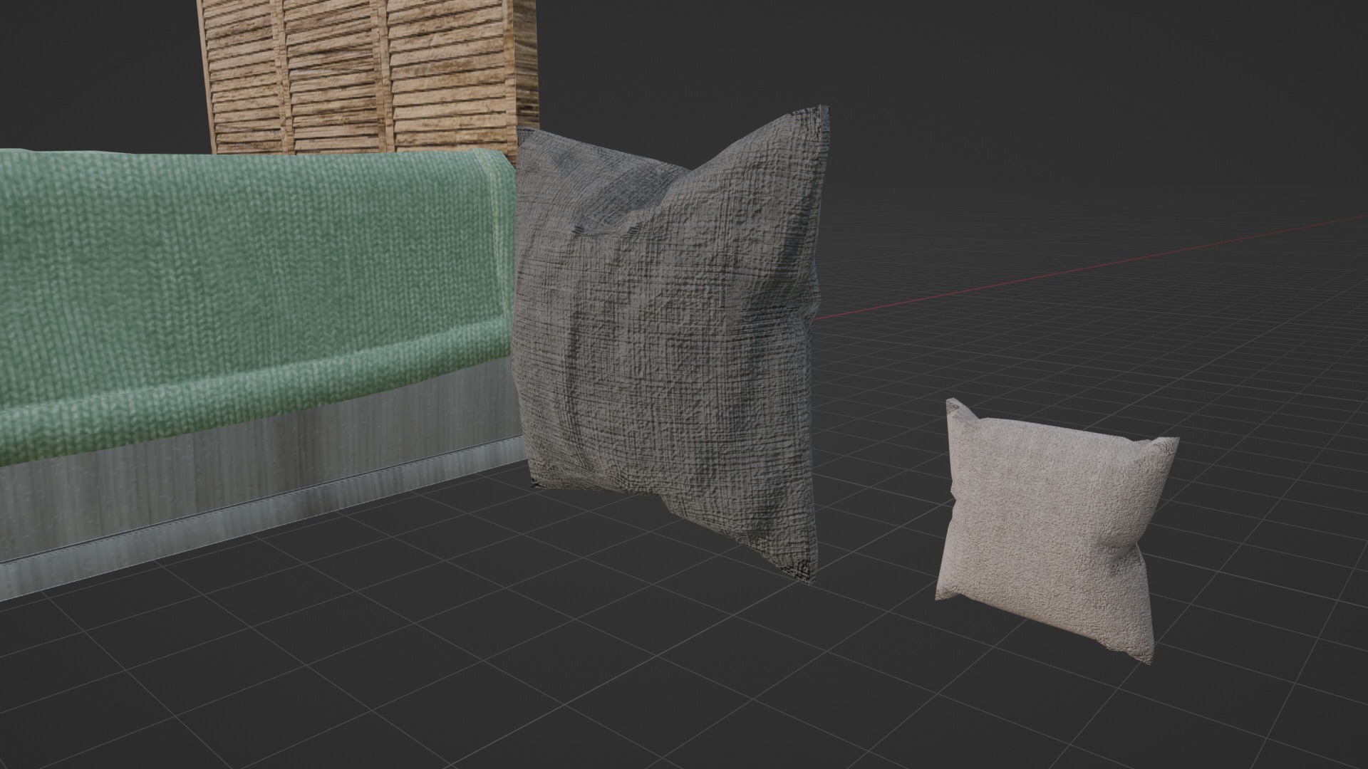 Bed Model Low-poly 3D model_4