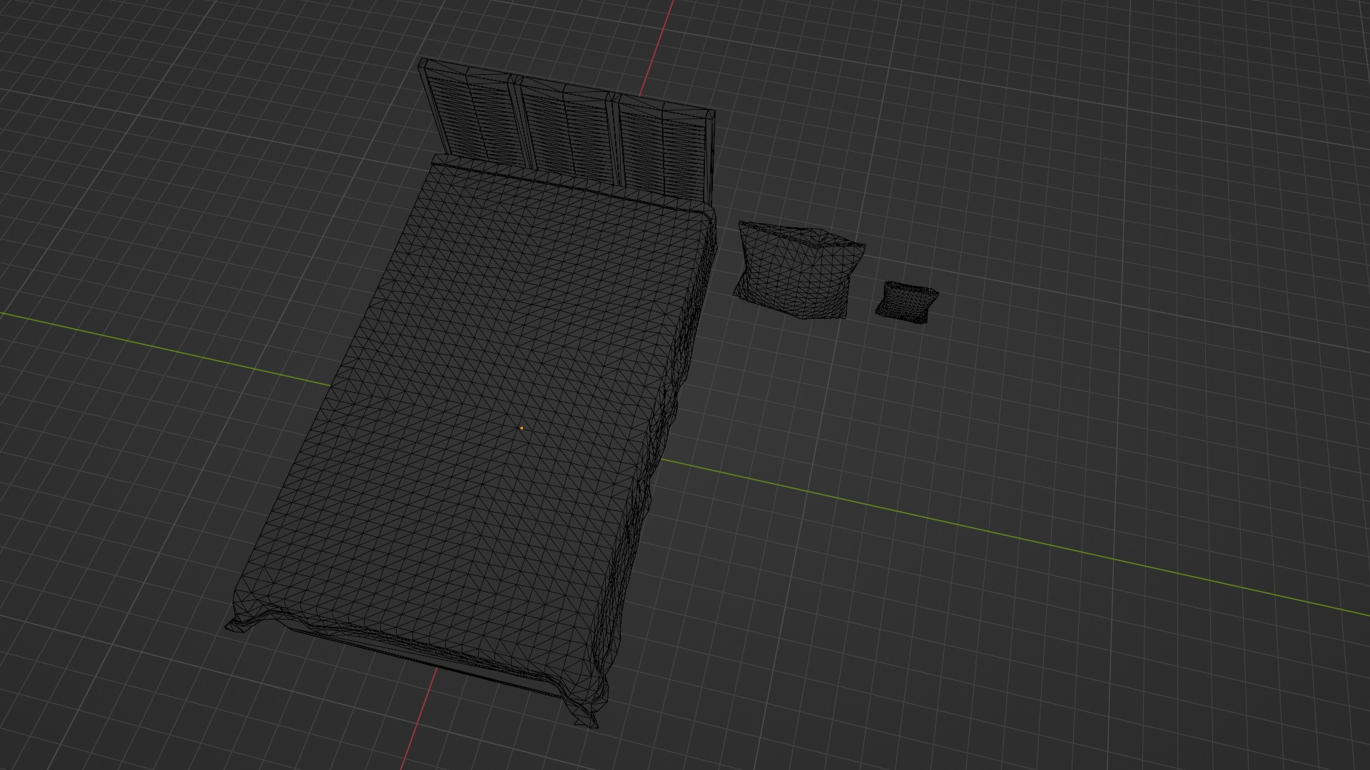 Bed Model Low-poly 3D model_14