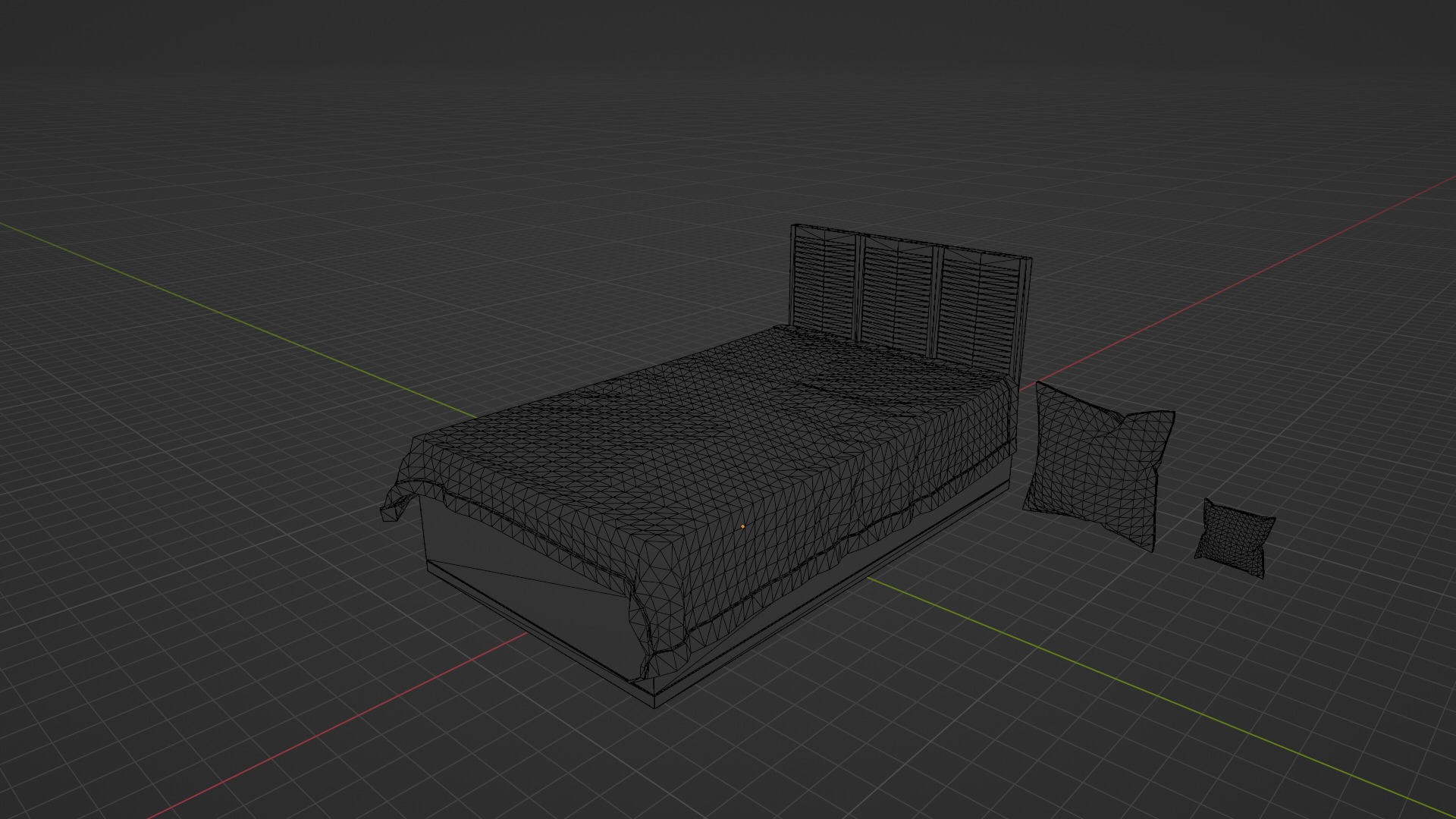 Bed Model Low-poly 3D model_17