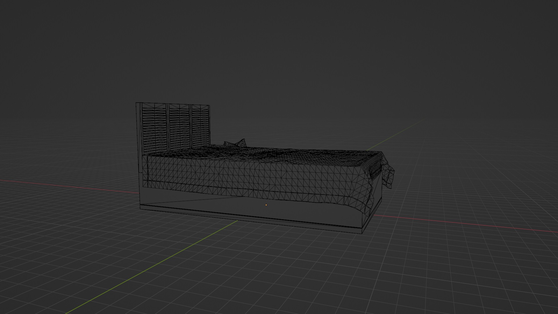 Bed Model Low-poly 3D model_13