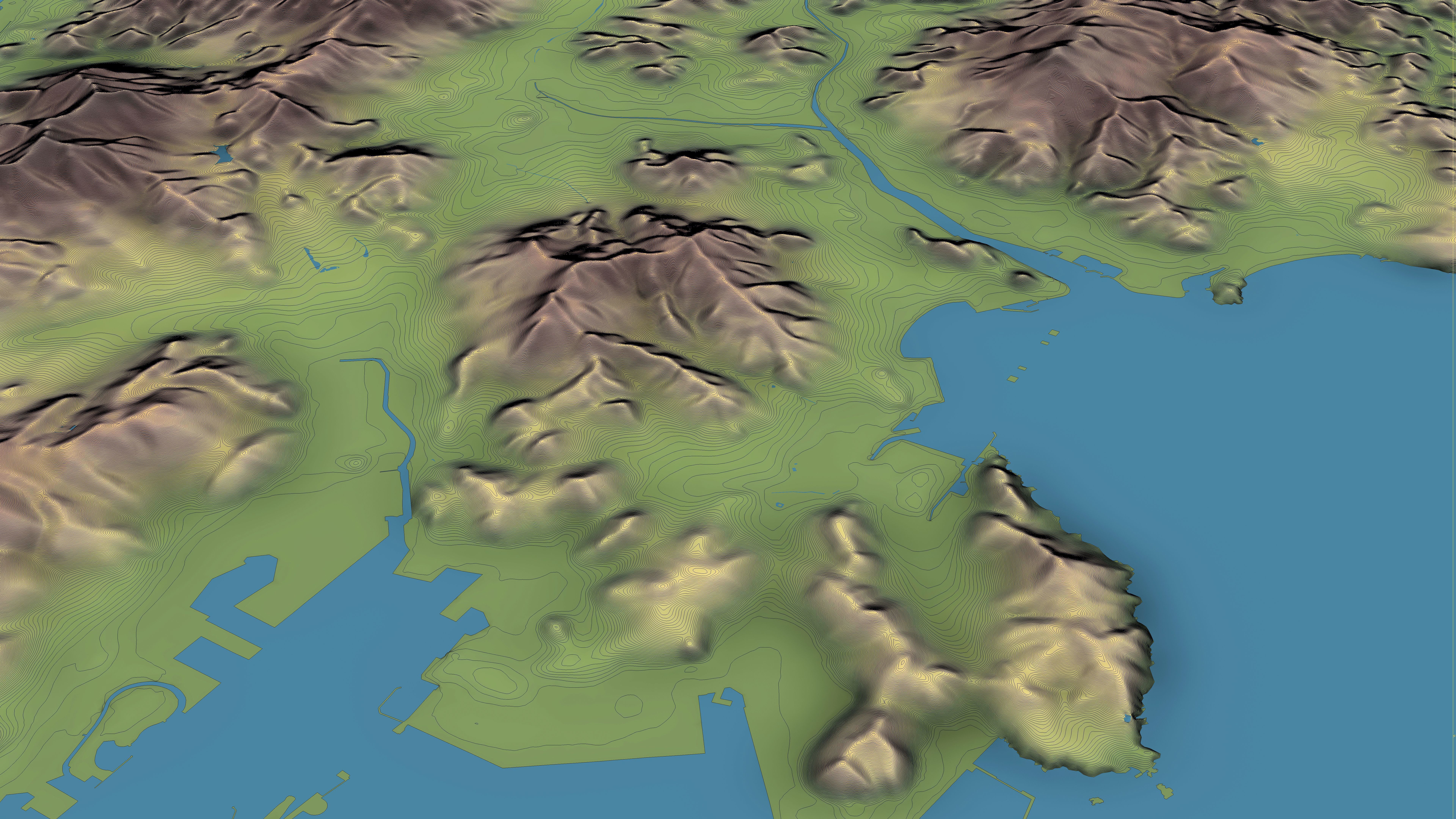 Busan - Topography Terrain Low-poly 3D model_24