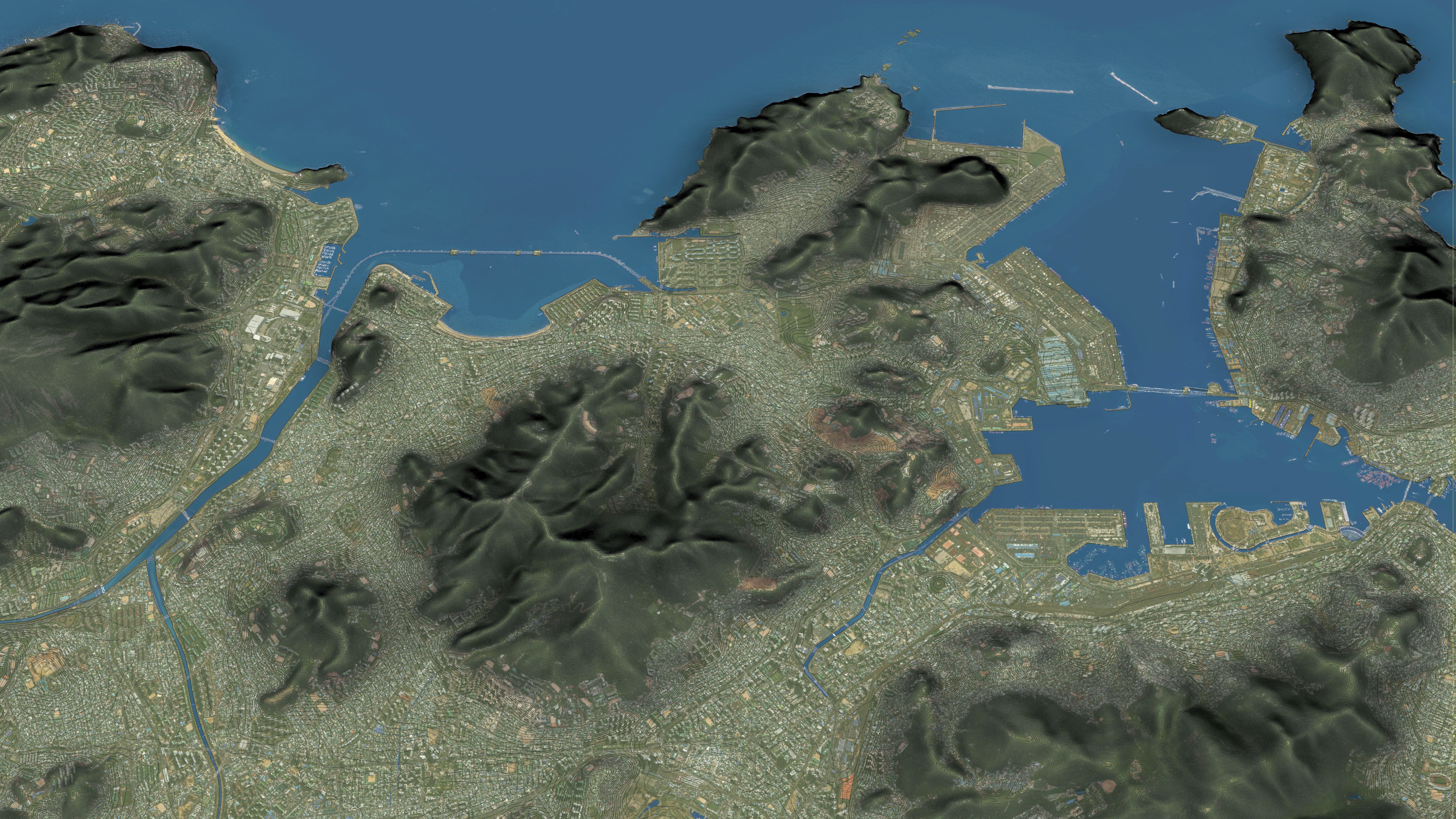 Busan - Topography Terrain Low-poly 3D model_11