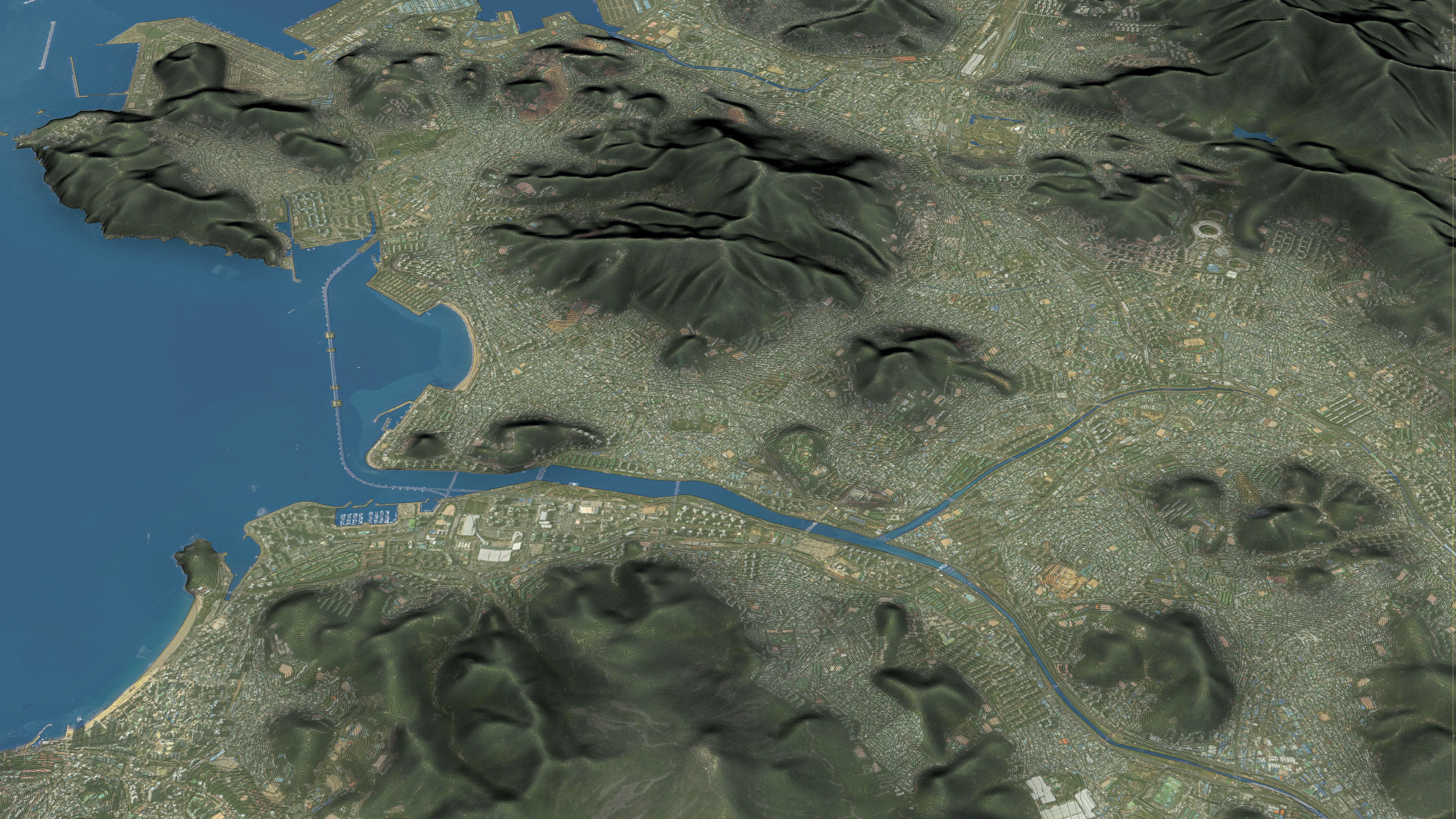 Busan - Topography Terrain Low-poly 3D model_14