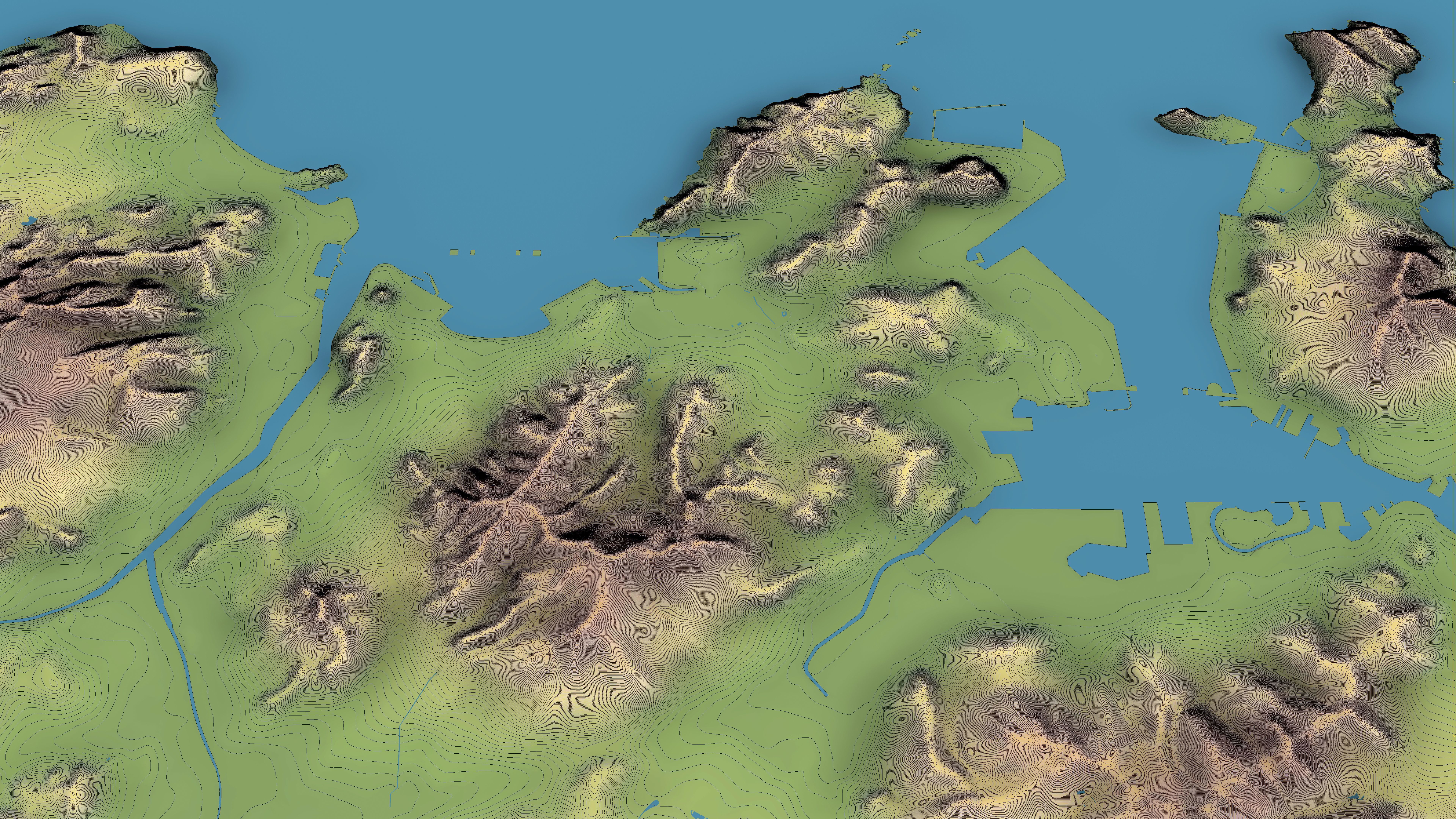 Busan - Topography Terrain Low-poly 3D model_12