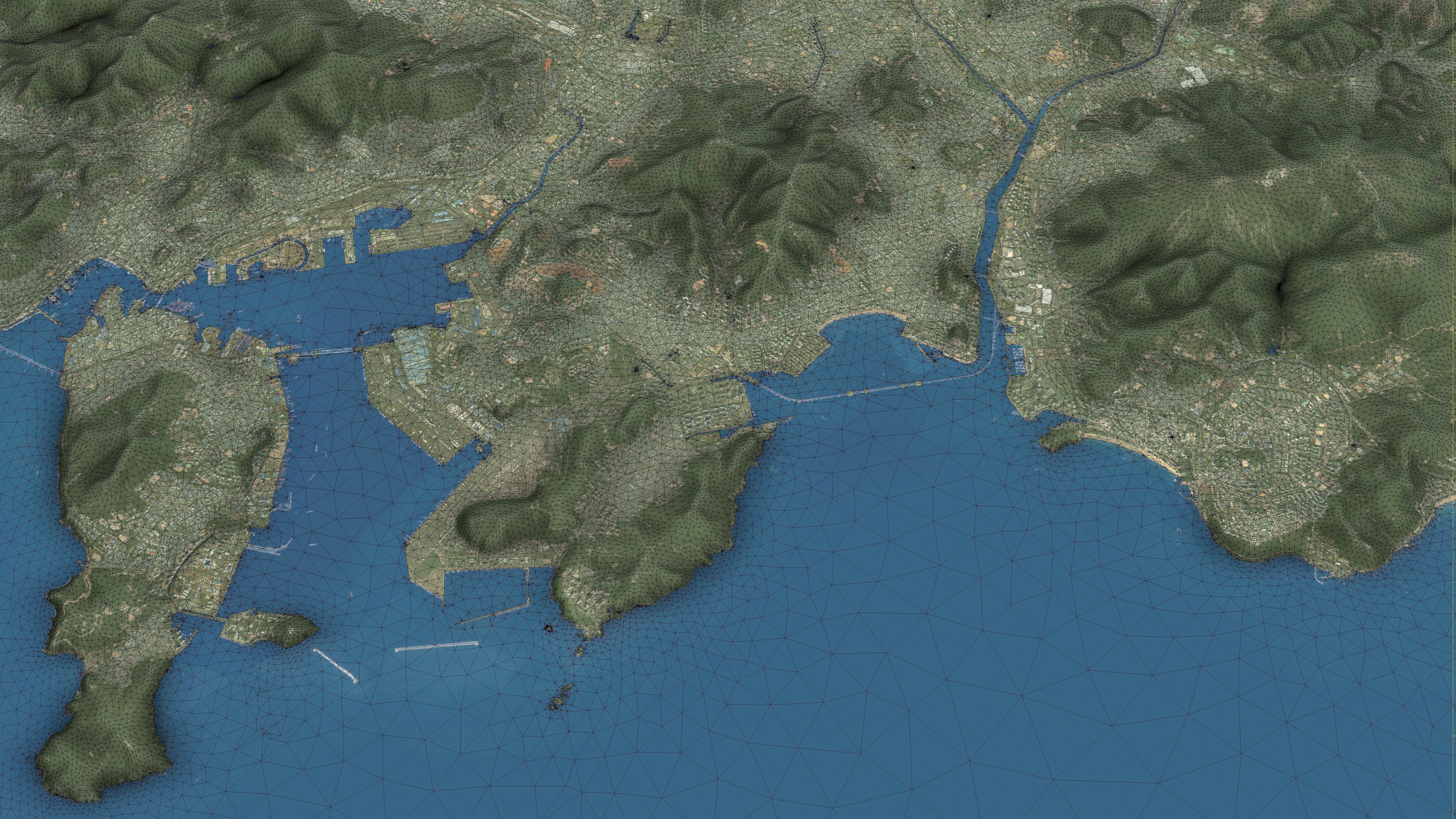 Busan - Topography Terrain Low-poly 3D model_7