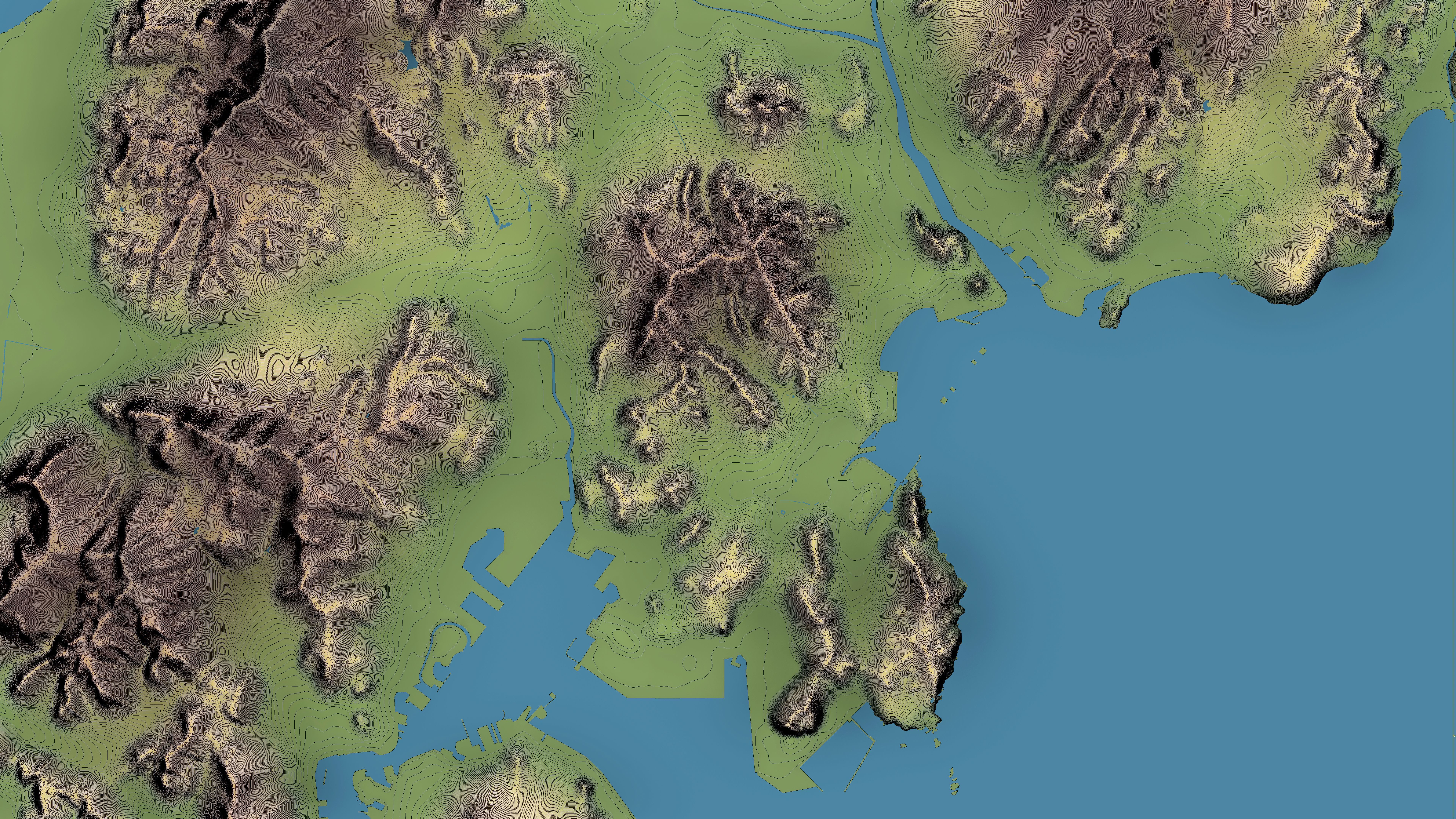 Busan - Topography Terrain Low-poly 3D model_6