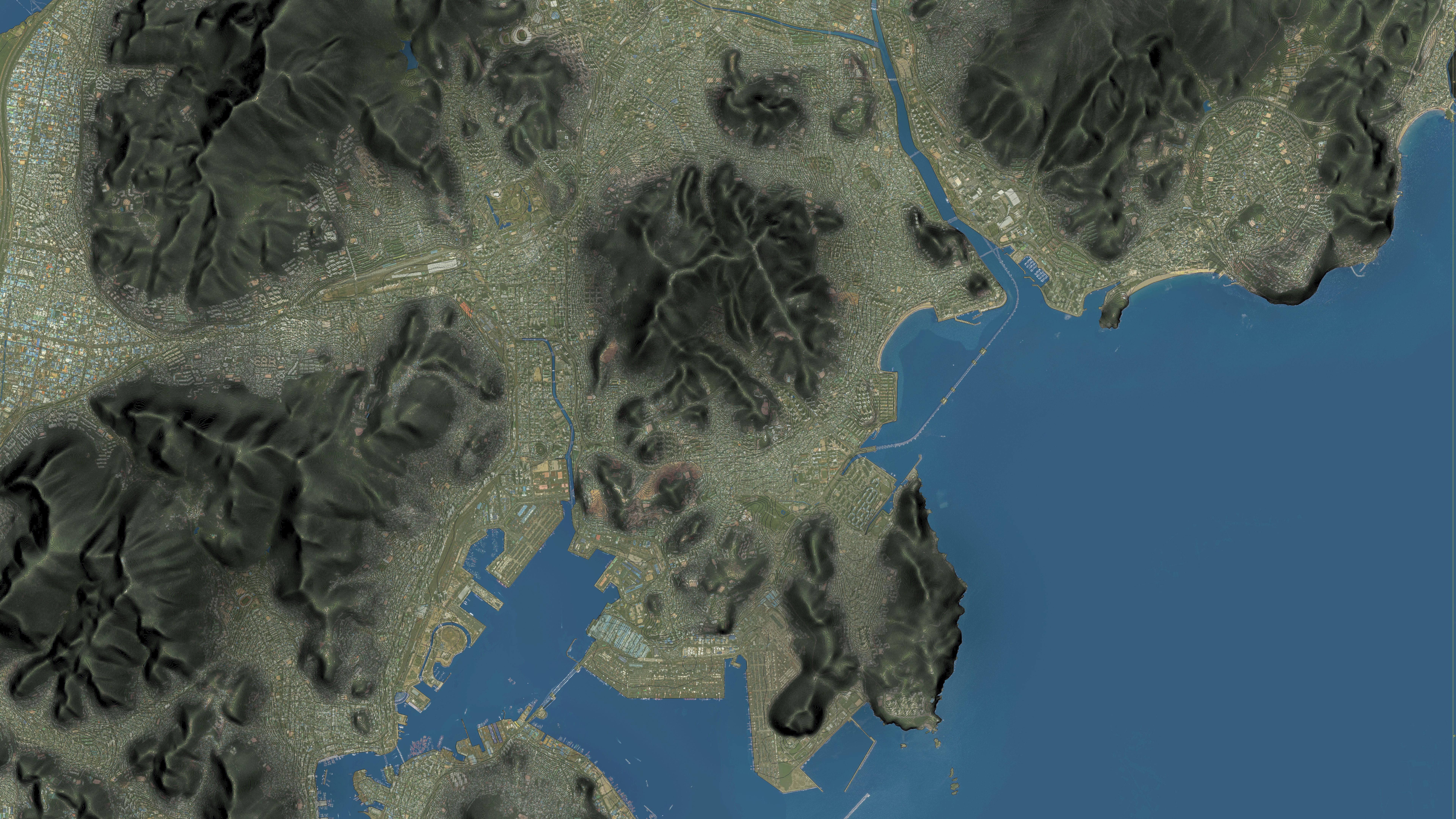 Busan - Topography Terrain Low-poly 3D model_5