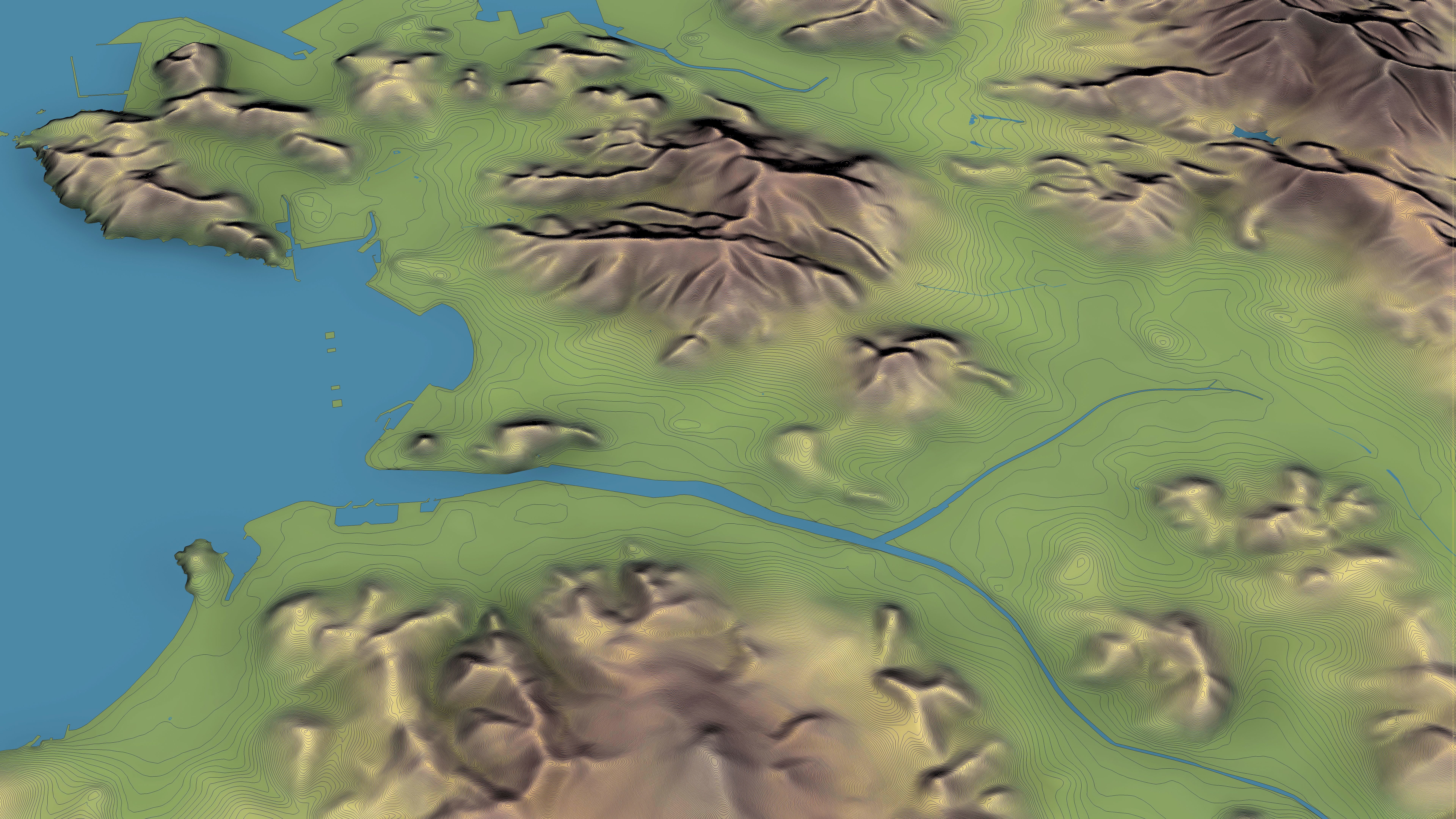 Busan - Topography Terrain Low-poly 3D model_15