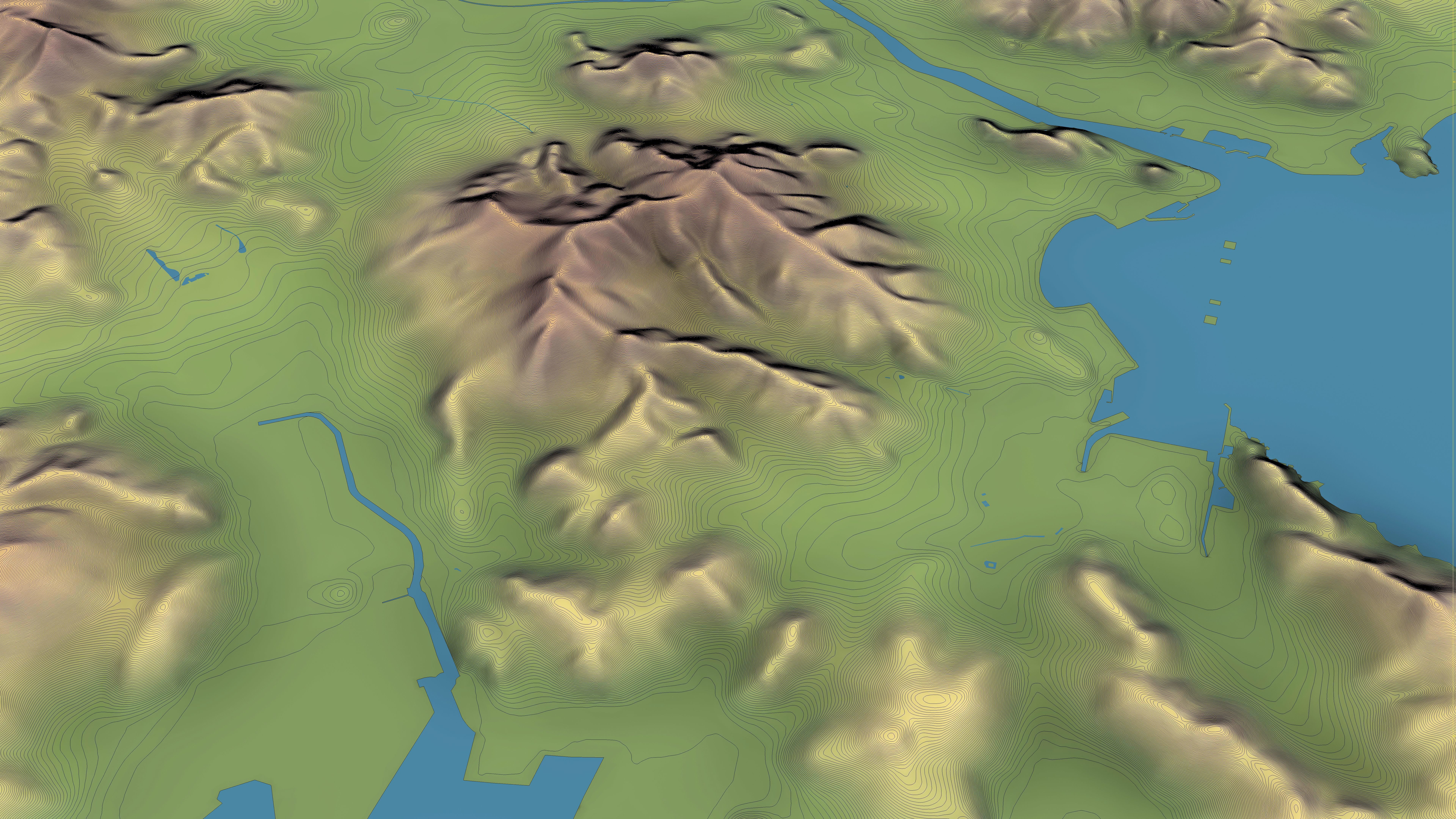 Busan - Topography Terrain Low-poly 3D model_18
