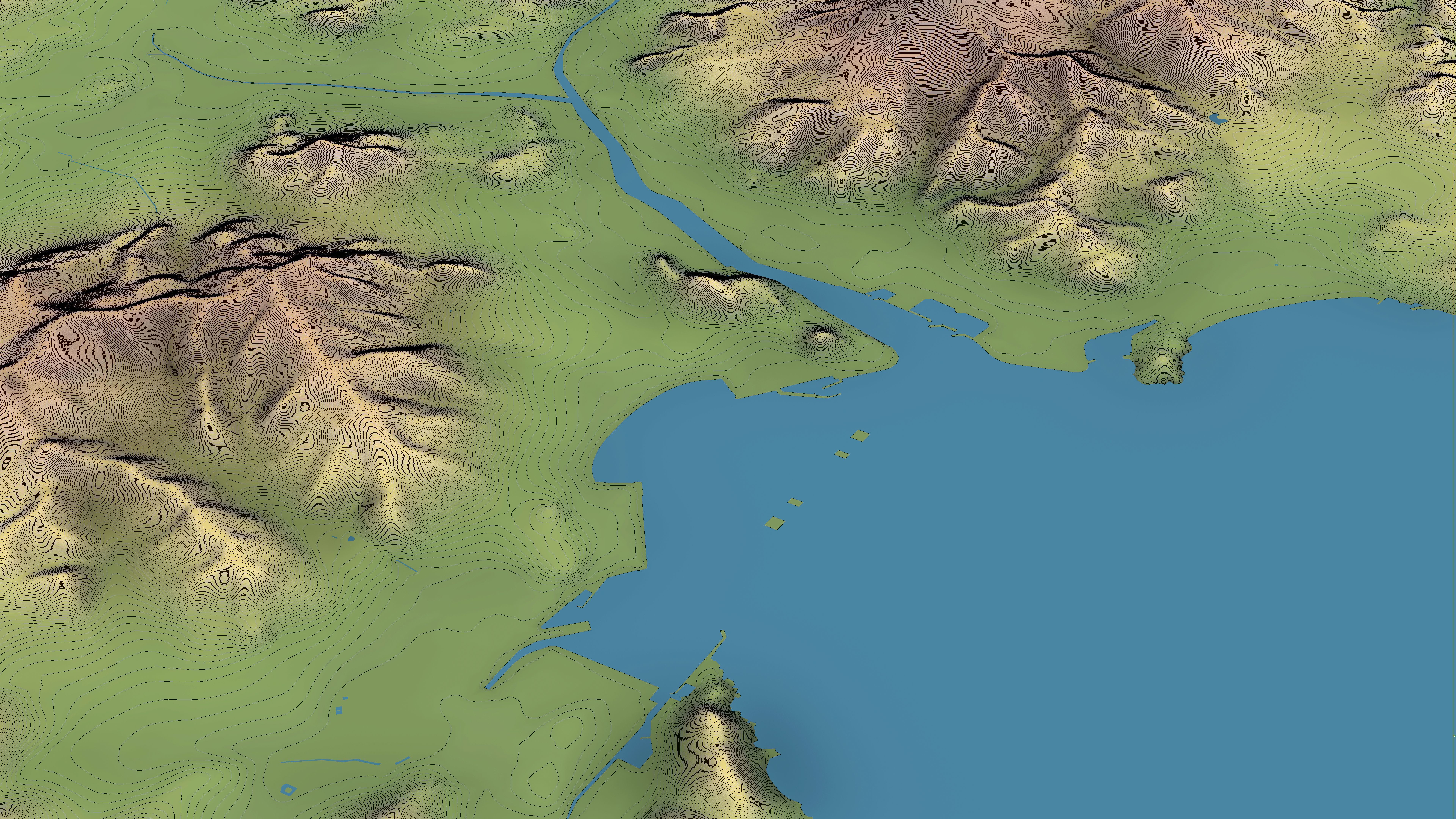 Busan - Topography Terrain Low-poly 3D model_21