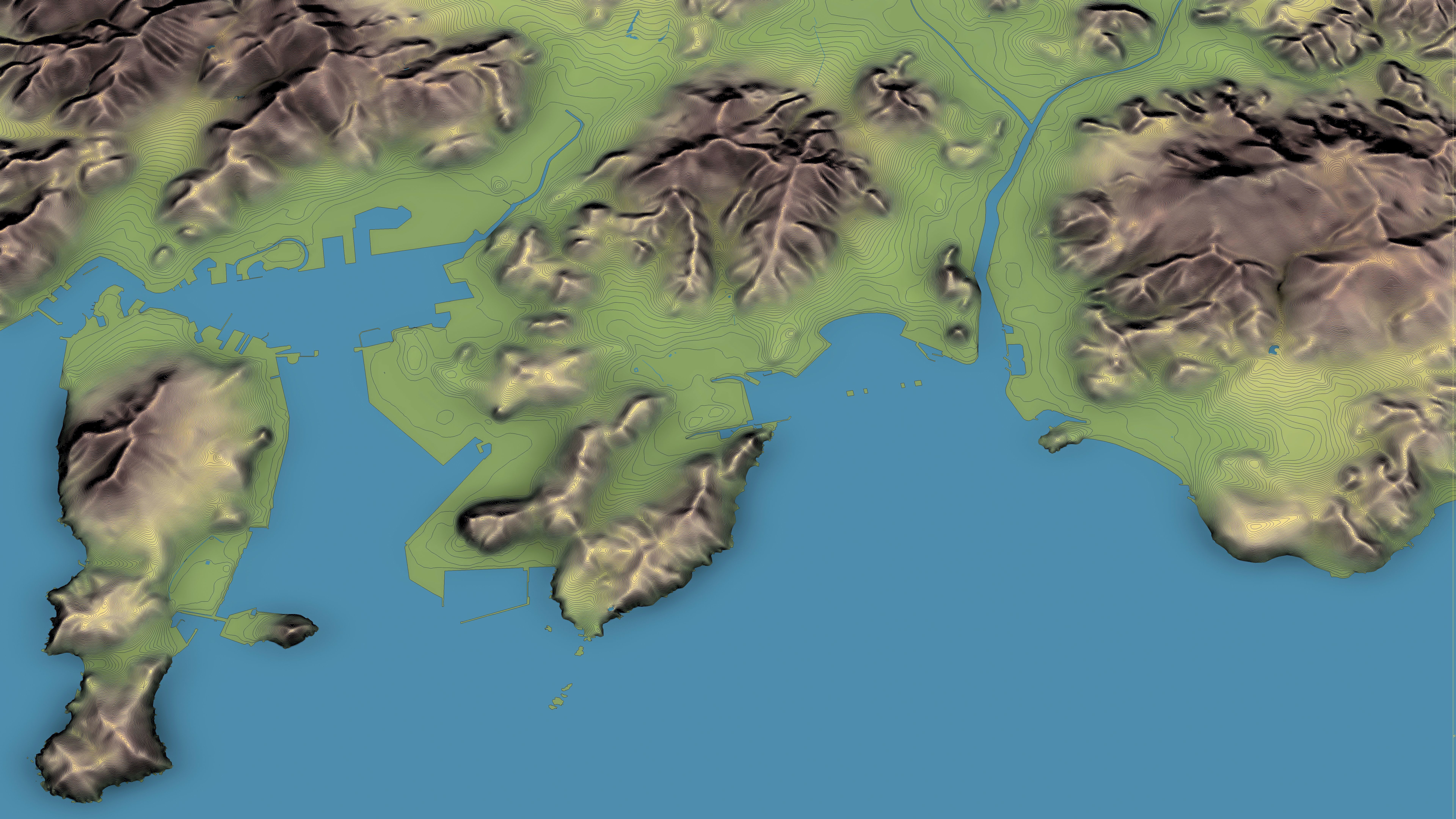 Busan - Topography Terrain Low-poly 3D model_9