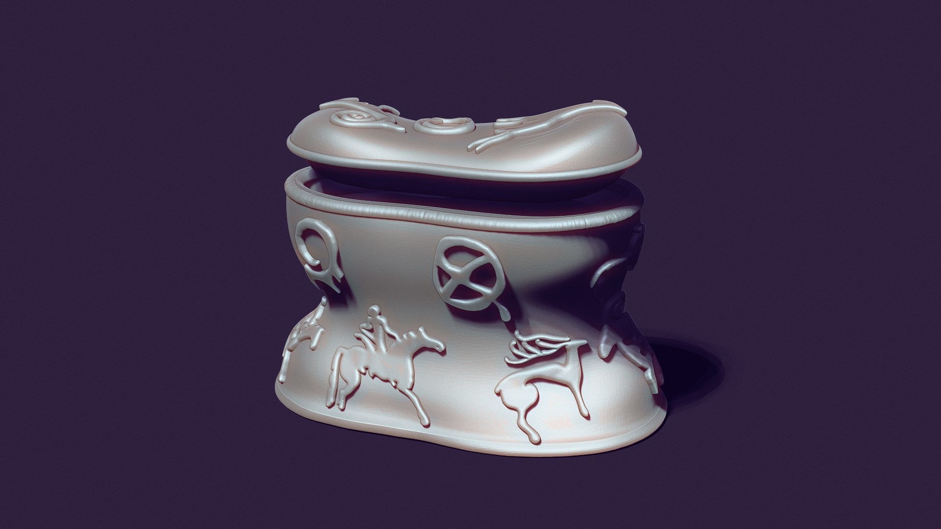 Asyk-Style Trinket Box with Petroglyphs for 3D Printing 3D print model_7