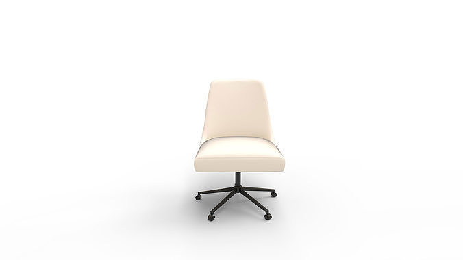 Tailored Task Chair Pearl Velvet 3D model 2