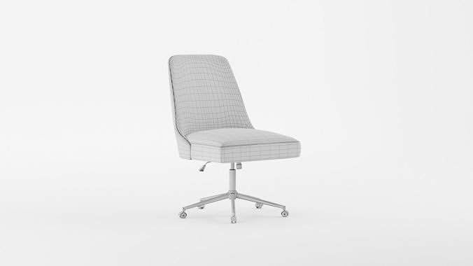 Tailored Task Chair Pearl Velvet 3D model 6