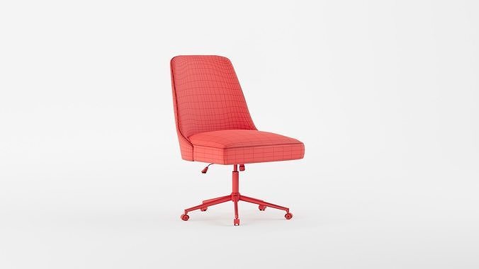 Tailored Task Chair Pearl Velvet 3D model 7